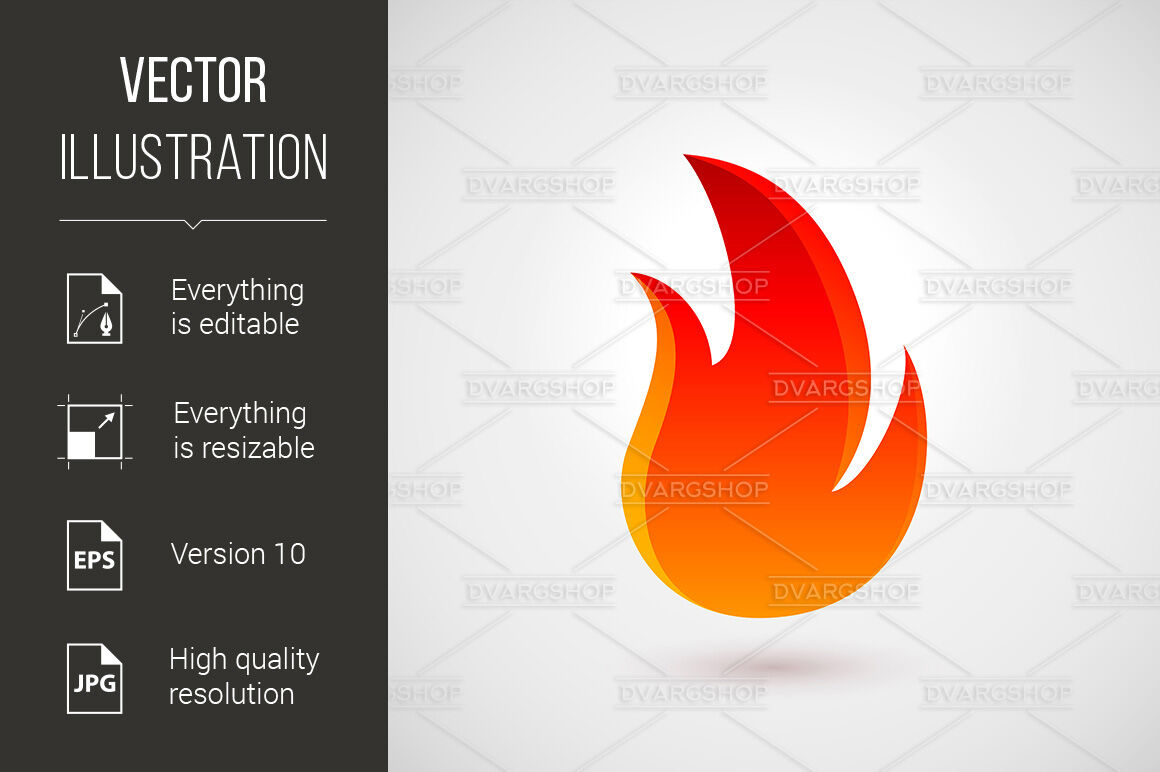 Fire Icon By DvargShop | TheHungryJPEG