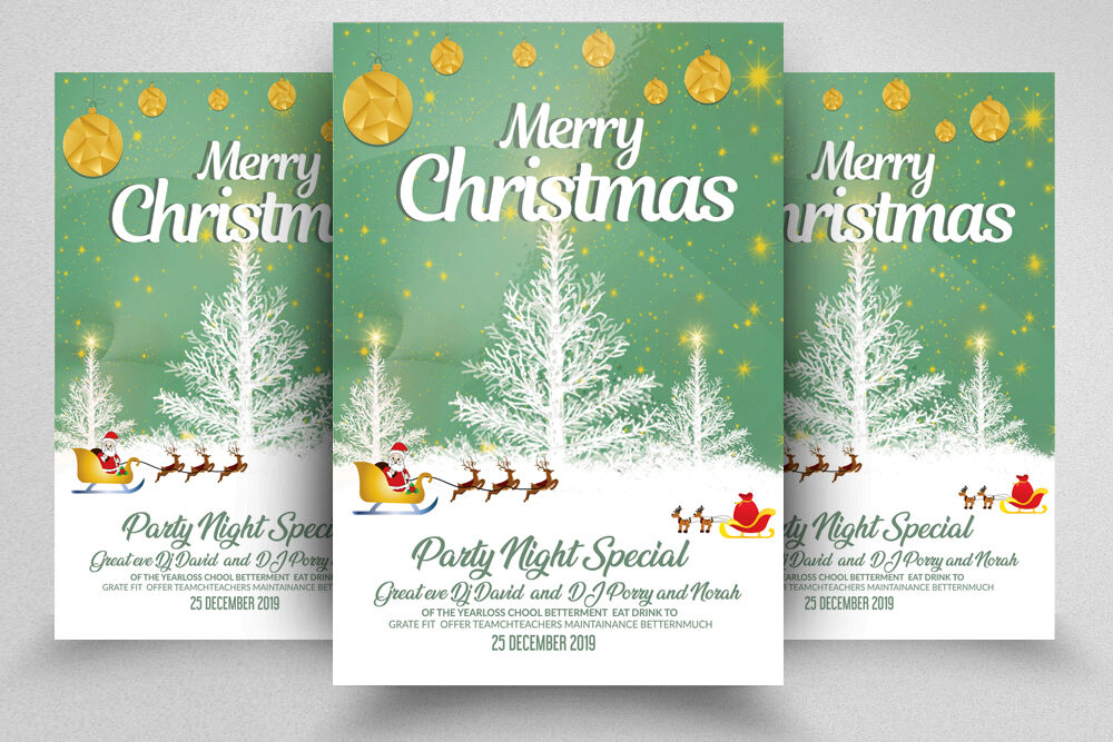 Merry Christmas Flyer Template By Designhub | TheHungryJPEG