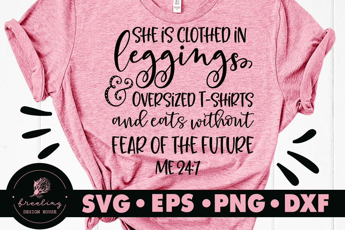 Download She Is Clothed In Leggings And Oversized T Shirts Svg By Freeling Design House Thehungryjpeg Com