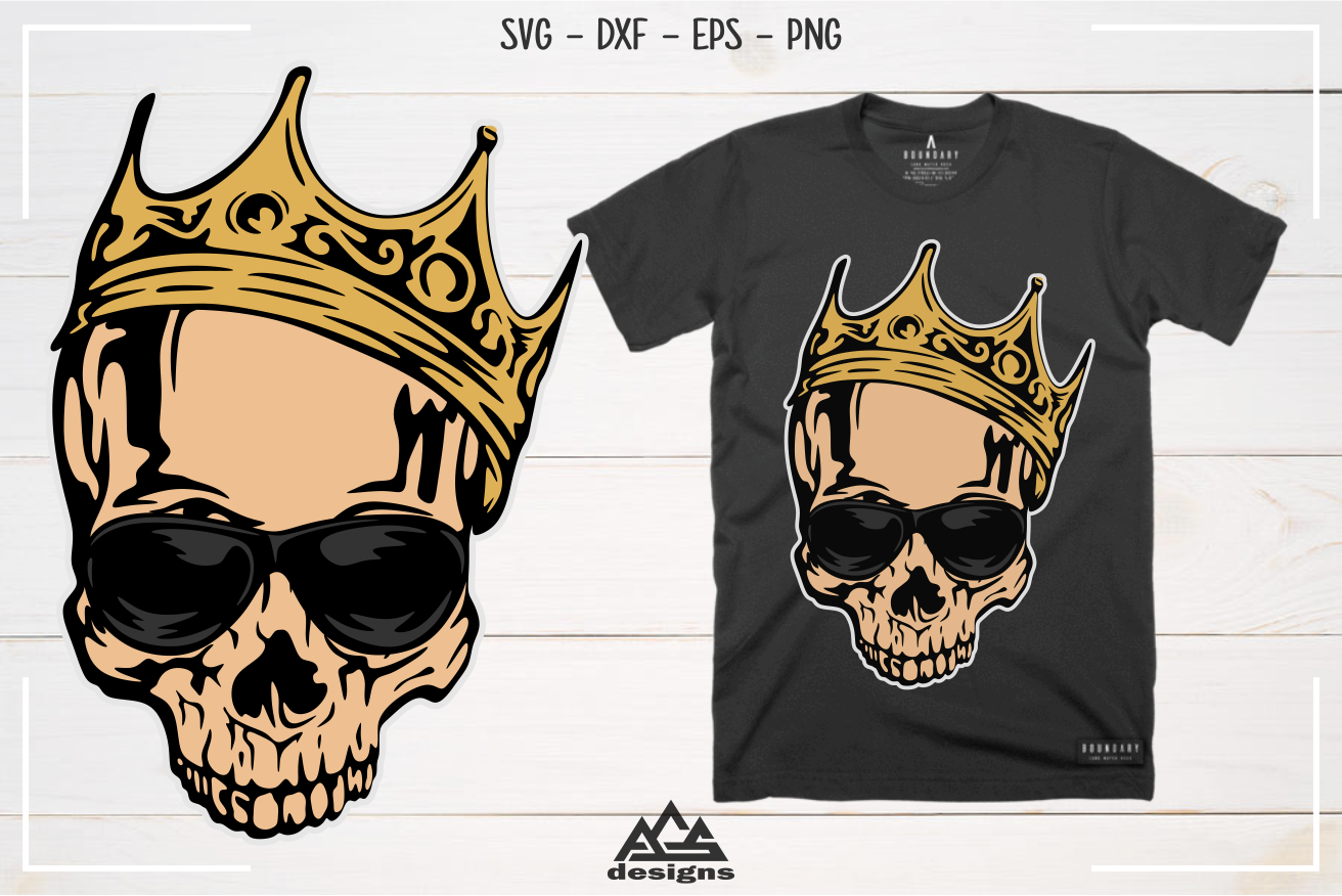 Download Hipster Skull With Crown Svg Design By Agsdesign Thehungryjpeg Com