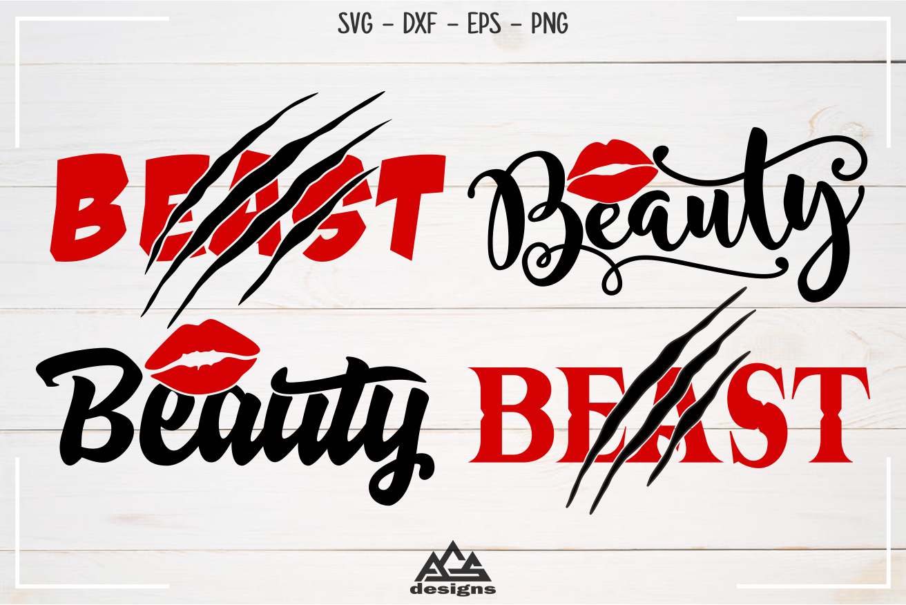 Download Beauty Beast Couple Valentine Svg Design By AgsDesign ...