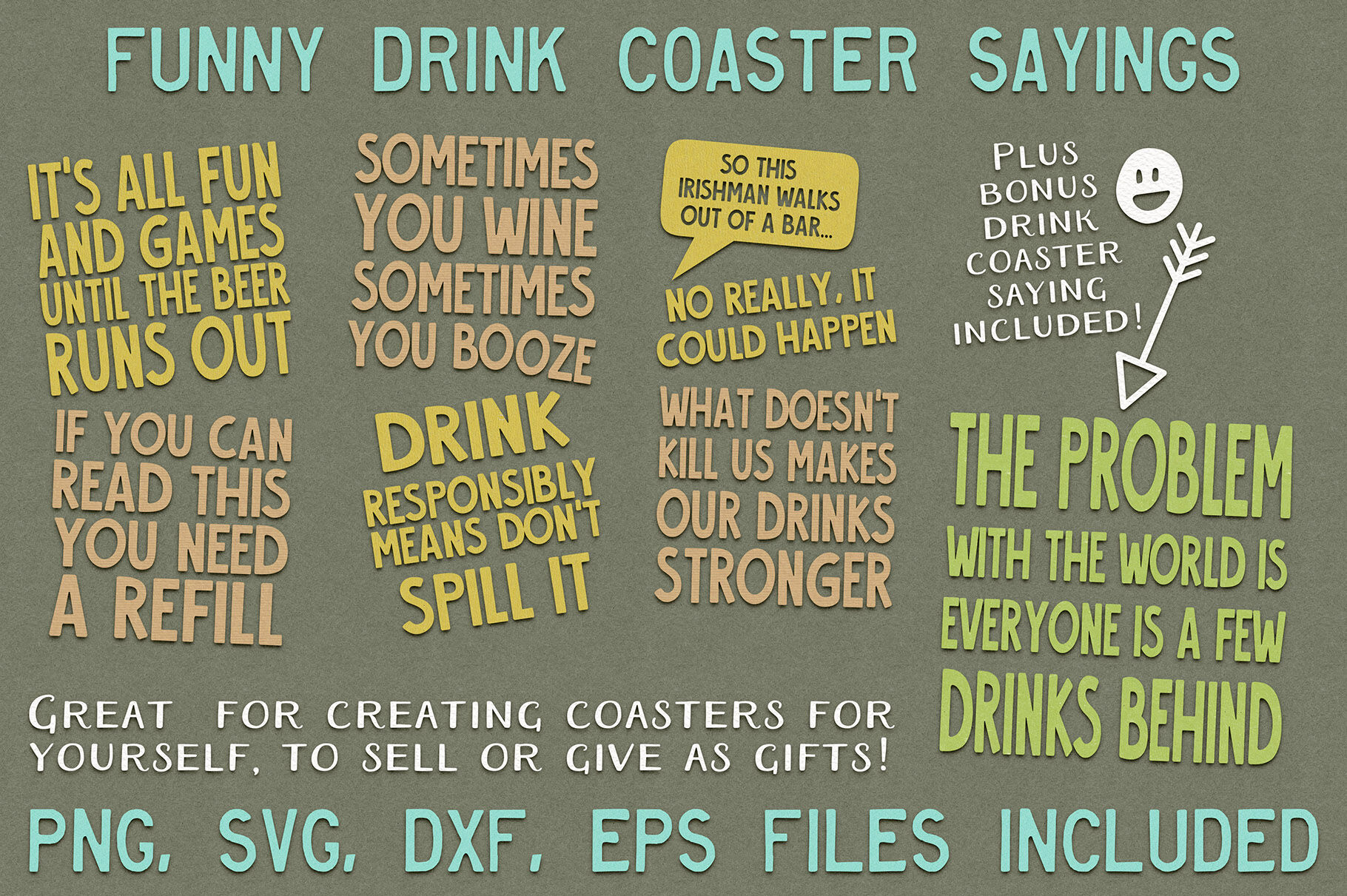 Download Funny Drink Coaster SVG Files By Heather Green Designs ...