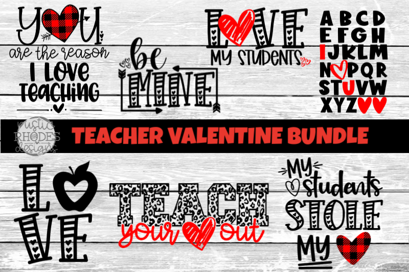 Teacher Valentine SVG Bundle By RusticRhodesDesigns | TheHungryJPEG