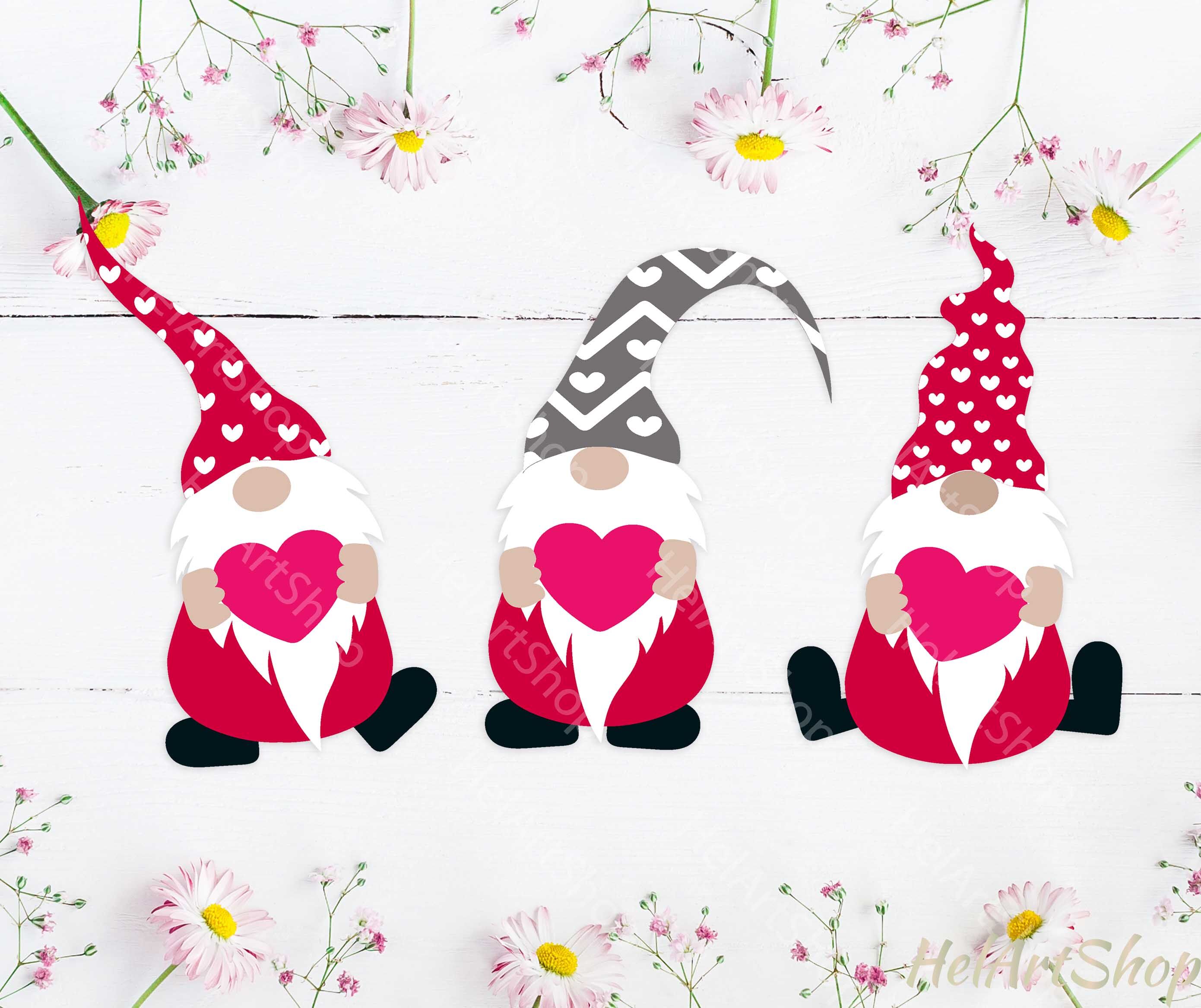 Gnome Valentine svg, Valentines day svg, Gnomes svg By HelArtShop
