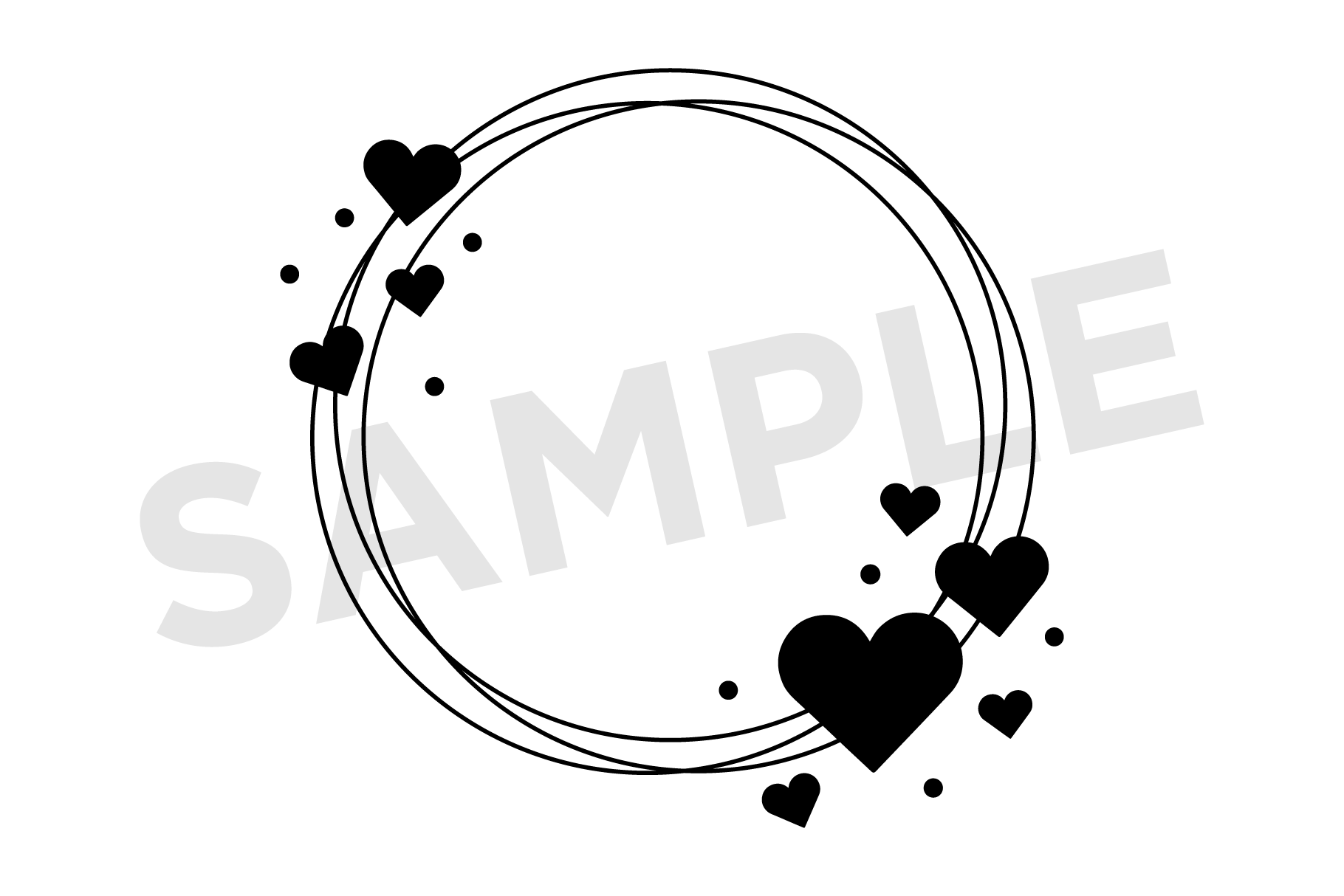 heart frame clip art black and white
