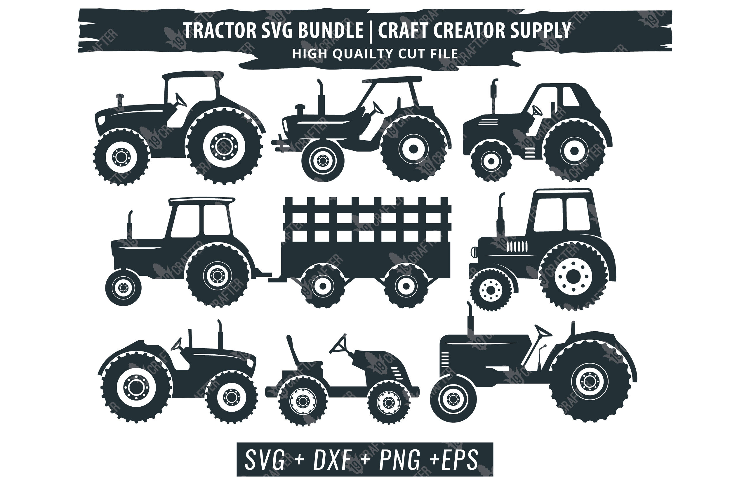 Farm Tractor Svg Bundle Simple And Detail Quality By Greatype19 Thehungryjpeg Com