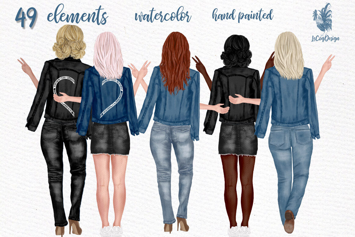 Download Best Friends Clipart Jeans Jackets Customizable clipart By ...