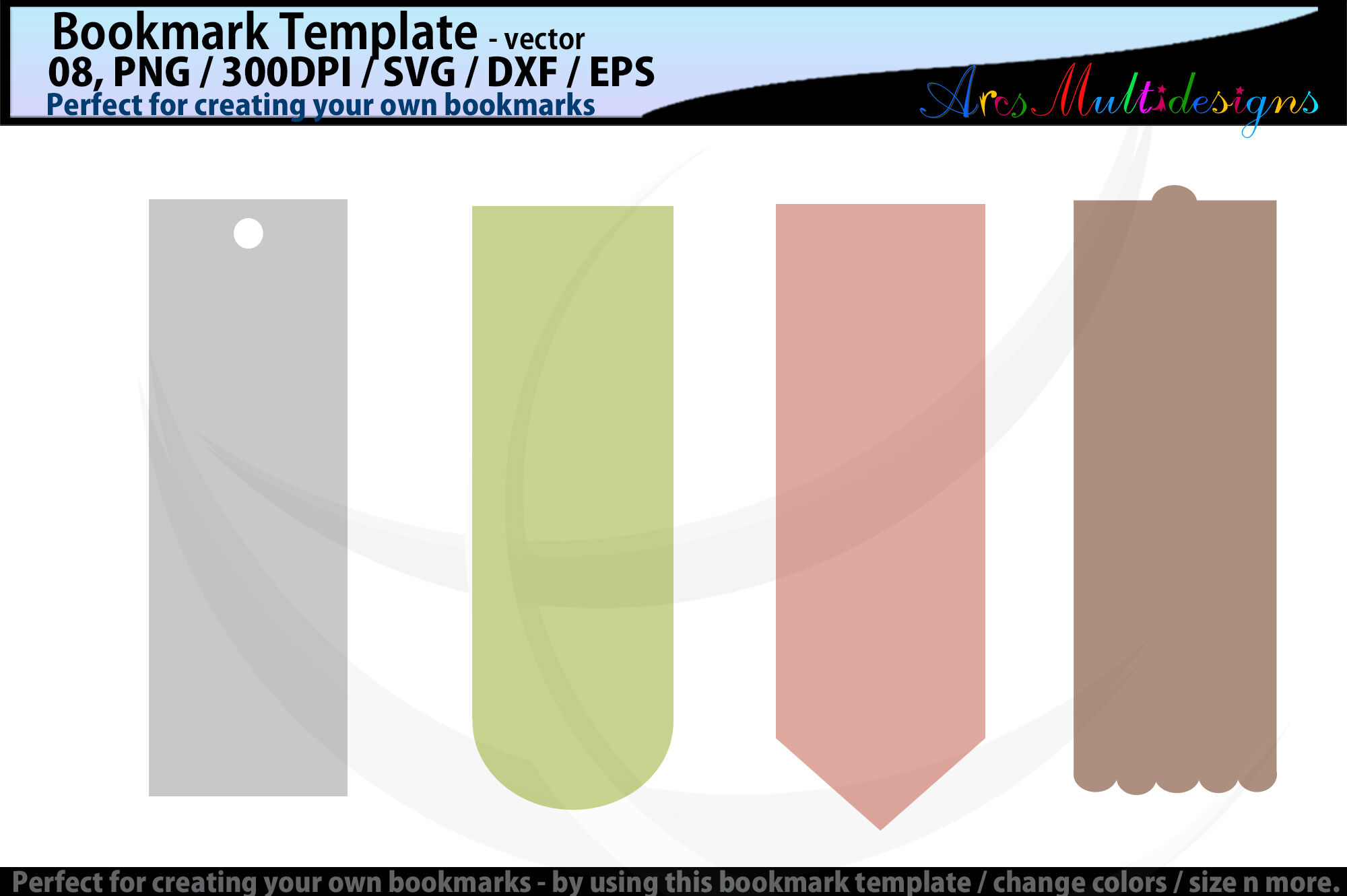 Bookmark template svg By ArcsMultidesignsShop TheHungryJPEG