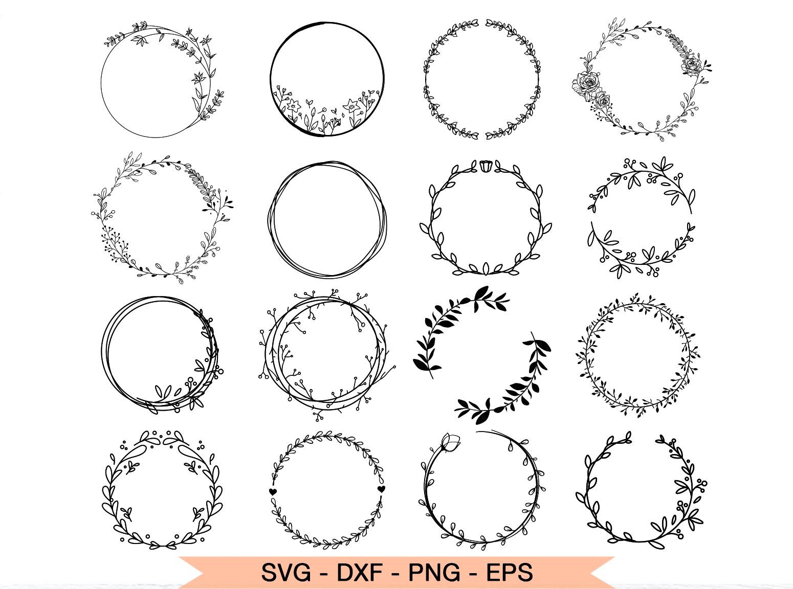 Free Free 310 Silhouette Flower Wreath Svg Free SVG PNG EPS DXF File