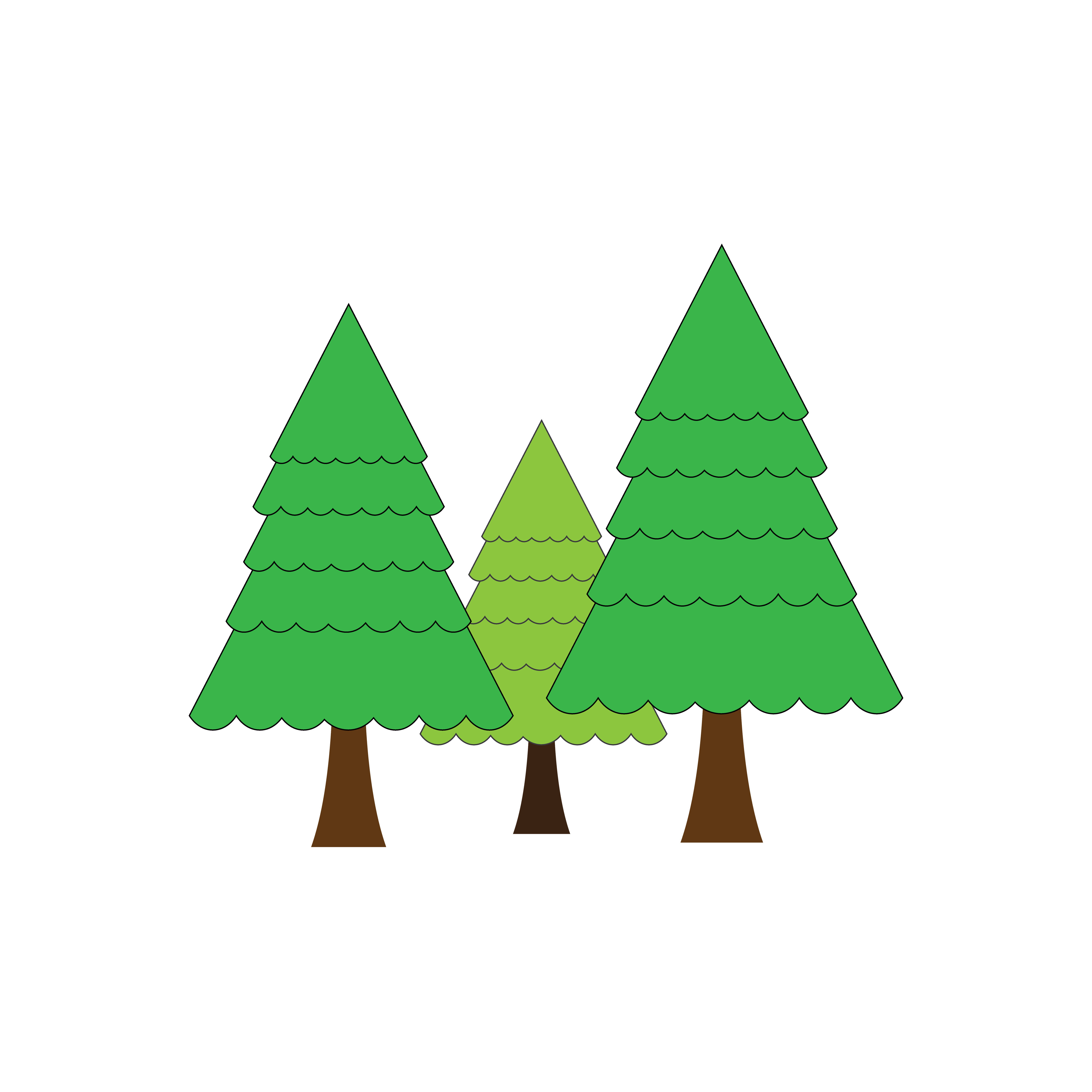 Spurce Tree Simple Vector Illustration By Curutdesign Thehungryjpeg Com