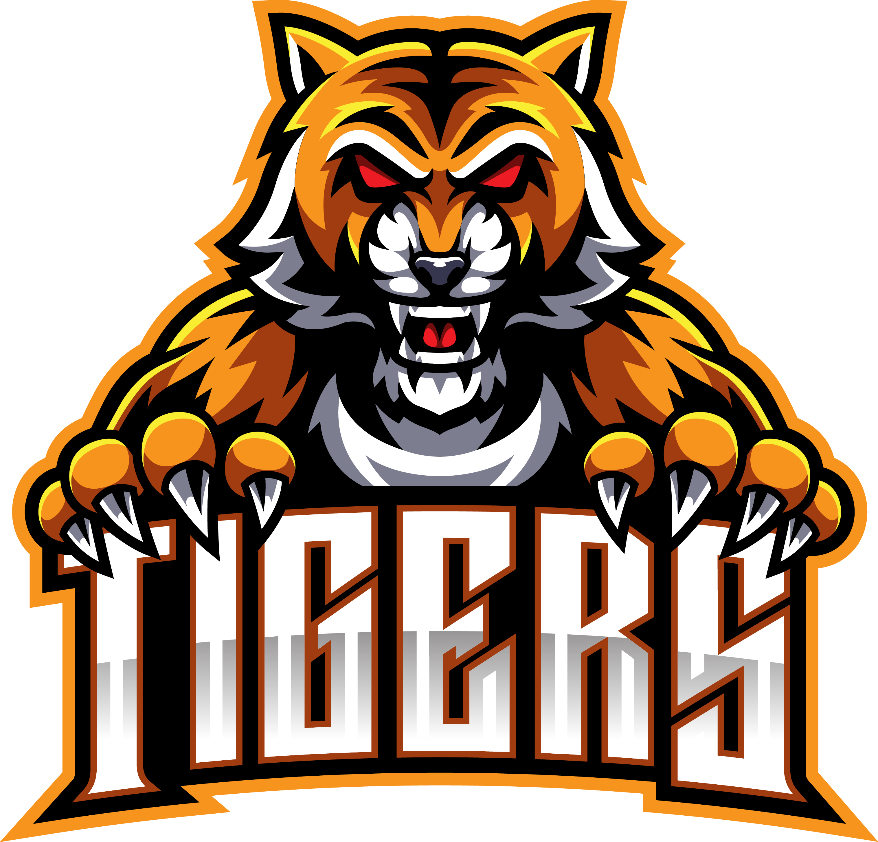Tiger face mascot logo design By Visink | TheHungryJPEG.com