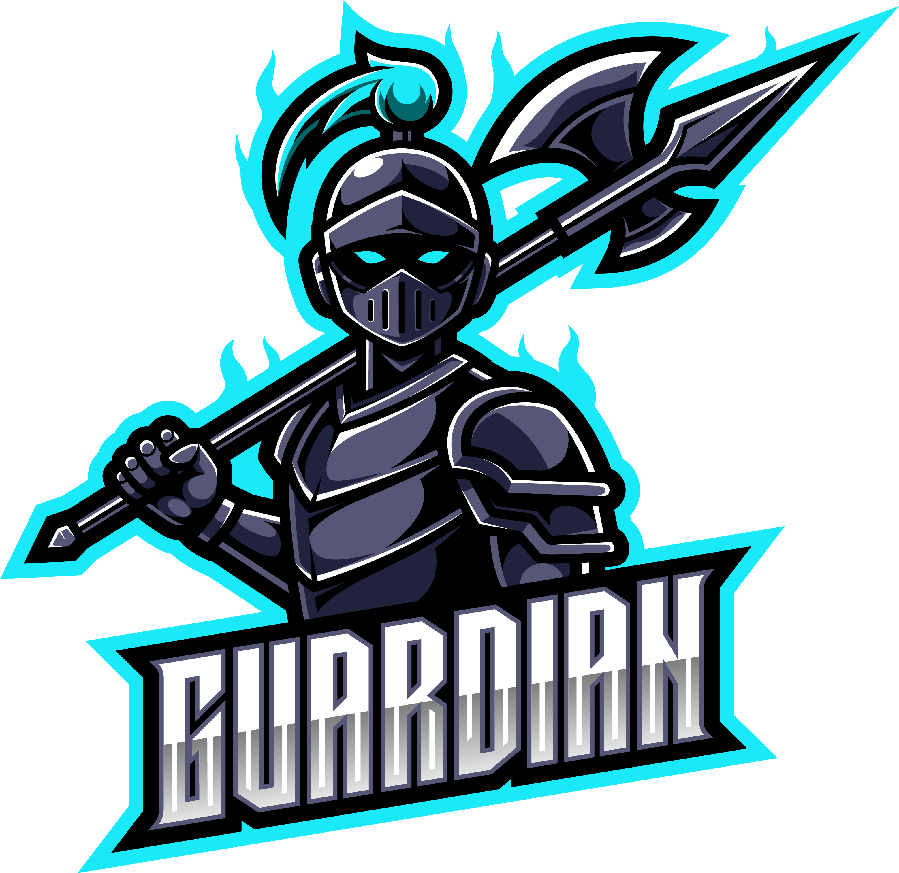 Guardian esports mascot logo design By Visink | TheHungryJPEG.com
