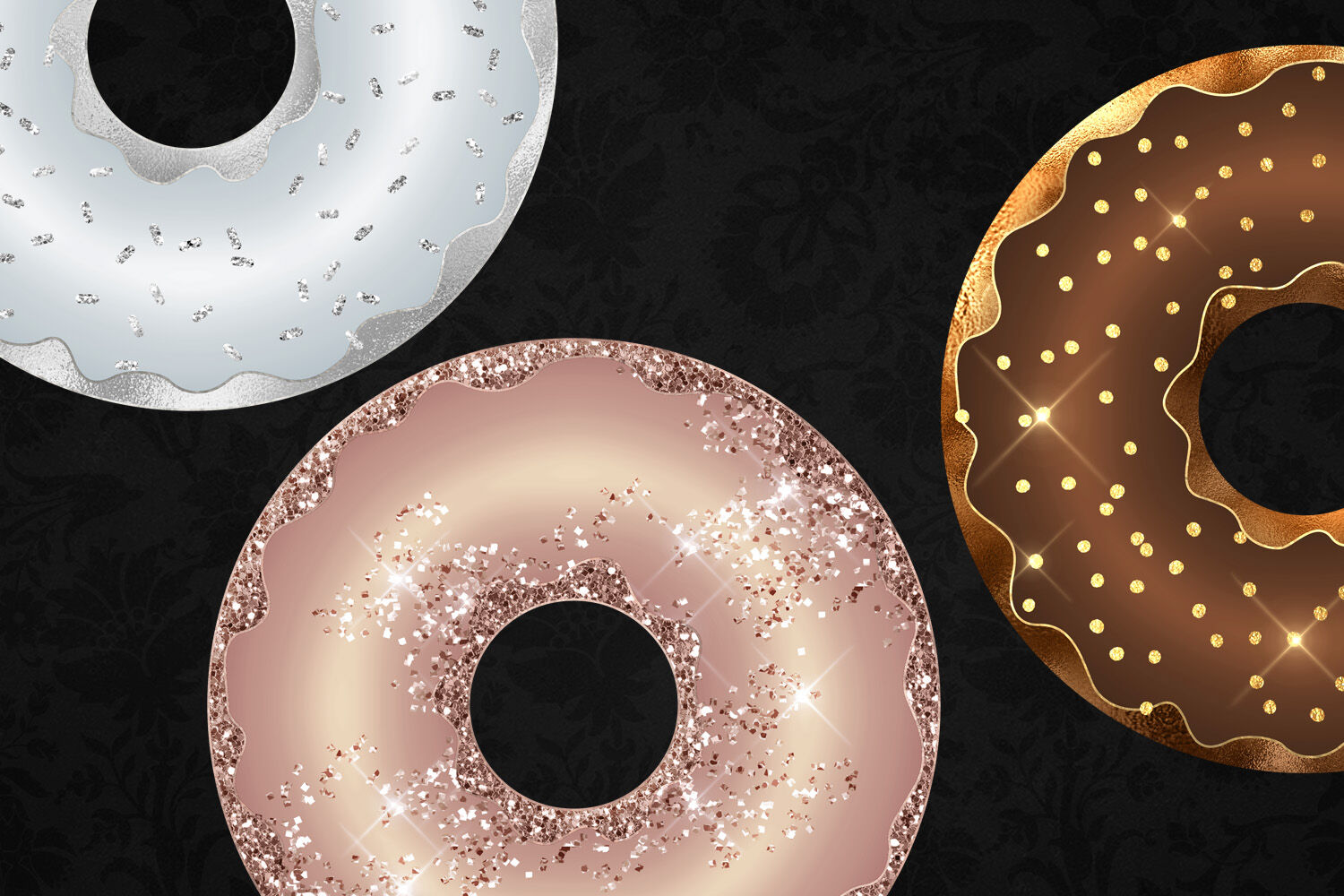 Privilegium slids renhed Glitter Donut Clipart By Digital Curio | TheHungryJPEG