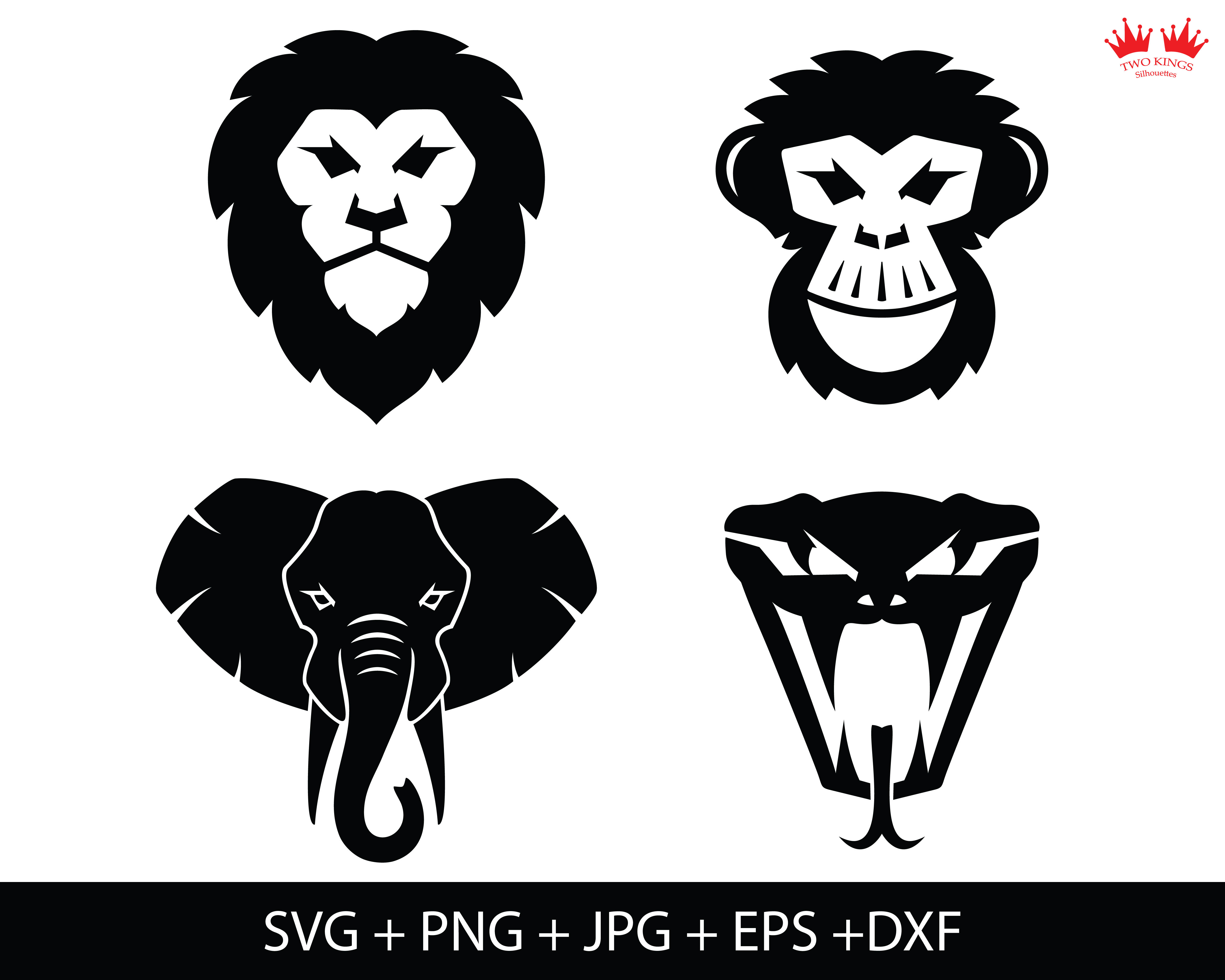 Monkey Face. Cut Files for Cricut eps Svg Pdf Png Dxf 
