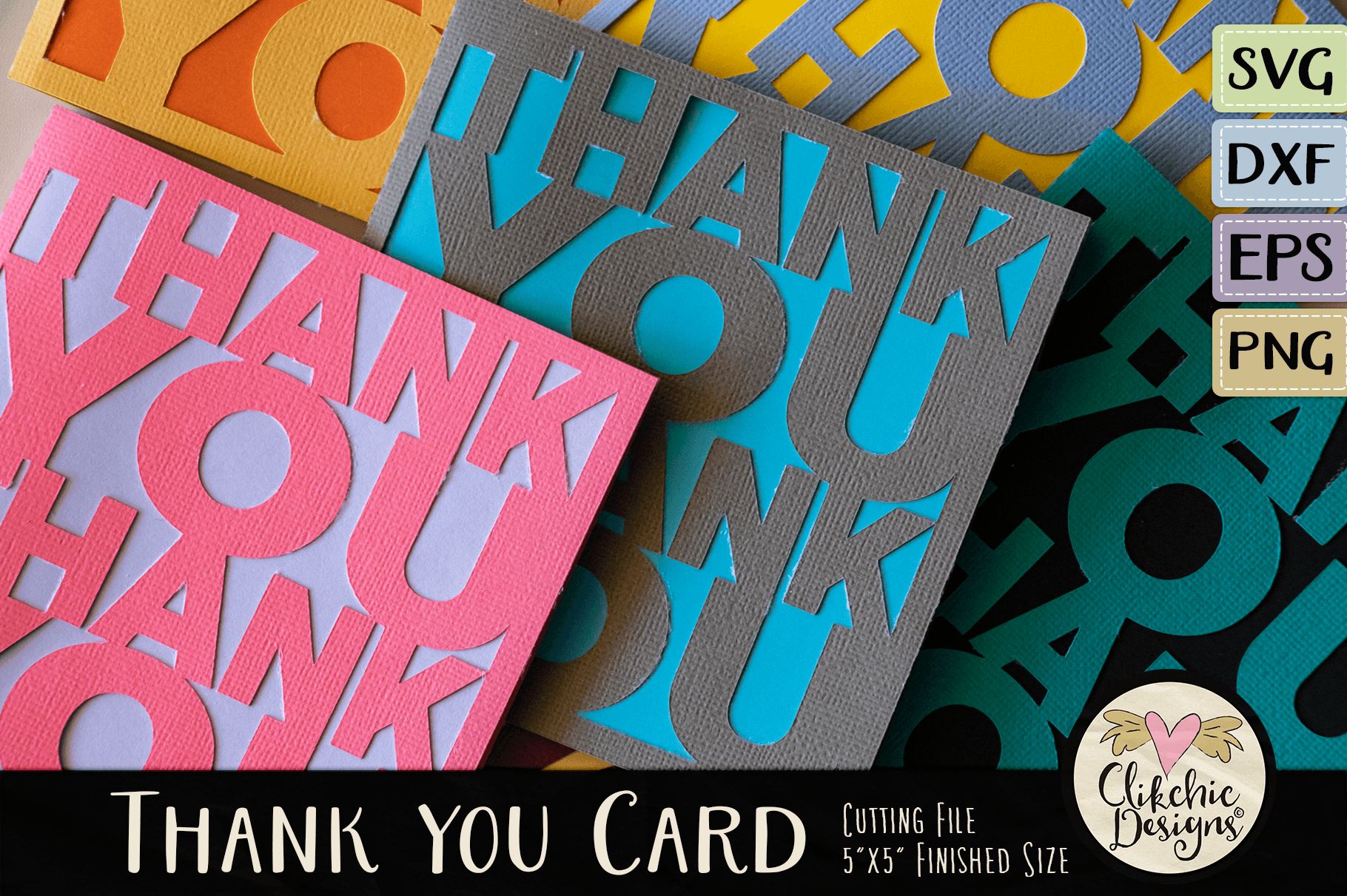 Thank You Card Svg Cutting File Tutorial By Clikchic Designs Thehungryjpeg Com