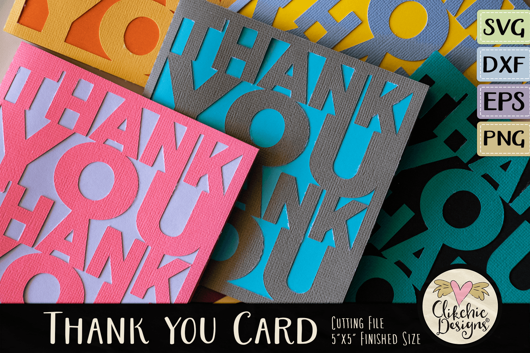 Download Thank You Card SVG Cutting File & Tutorial By Clikchic Designs | TheHungryJPEG.com