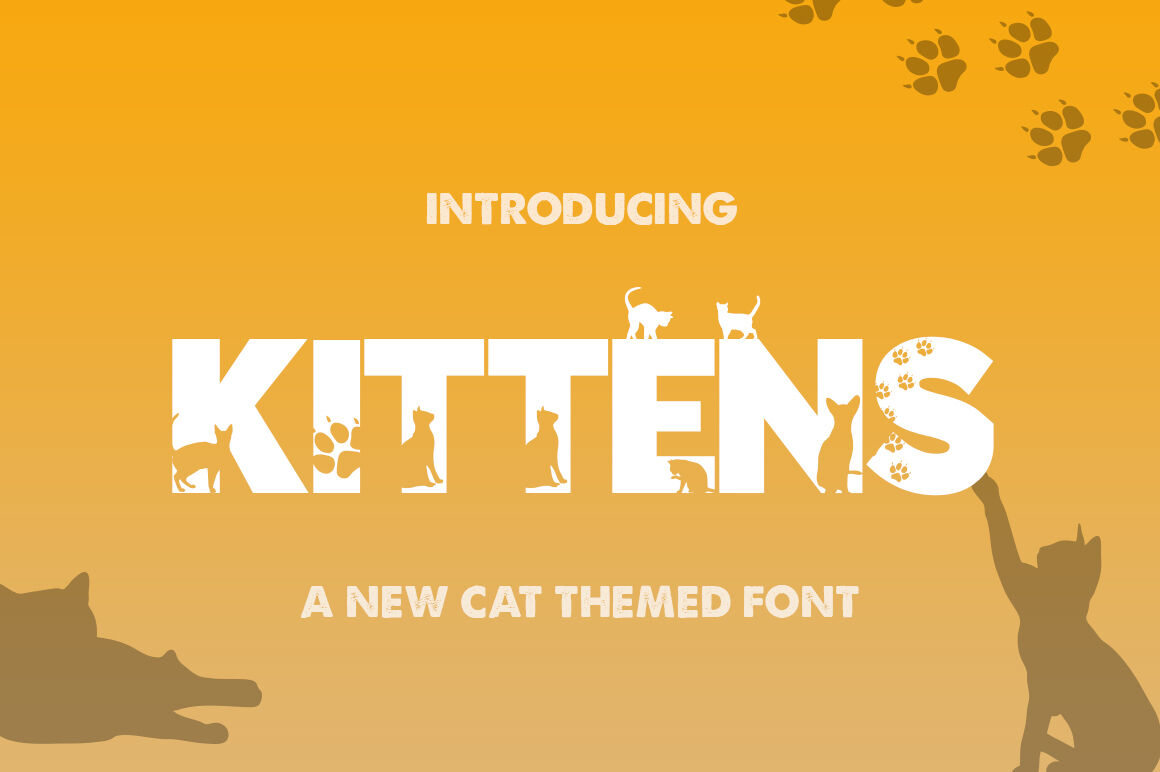 Kittens Silhouette Font By Salt Pepper Designs Thehungryjpeg Com