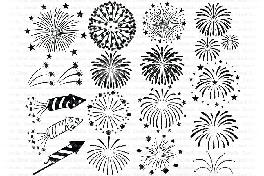 Download Fireworks Svg Cut Files Fireworks Clipart 4th Of July Svg Png By Doodle Cloud Studio Thehungryjpeg Com
