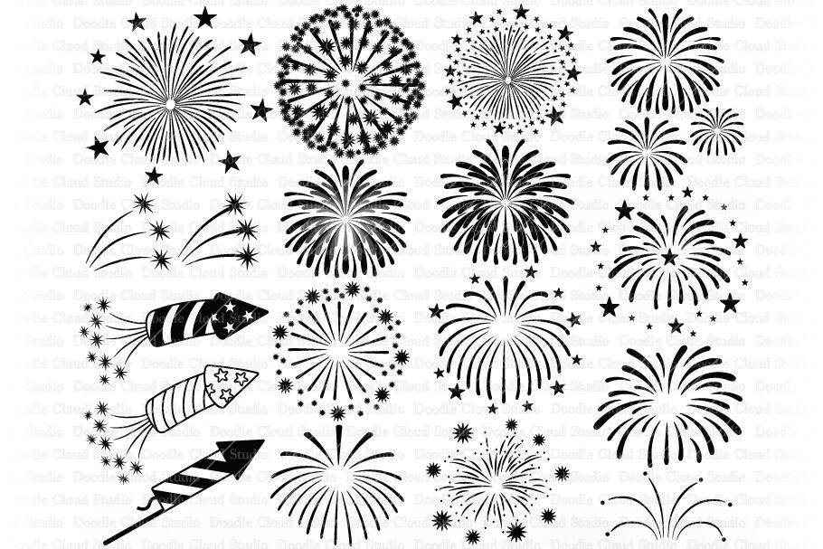 Fireworks Svg Clipart Image Fireworks Cutting Files Fireworks Instant