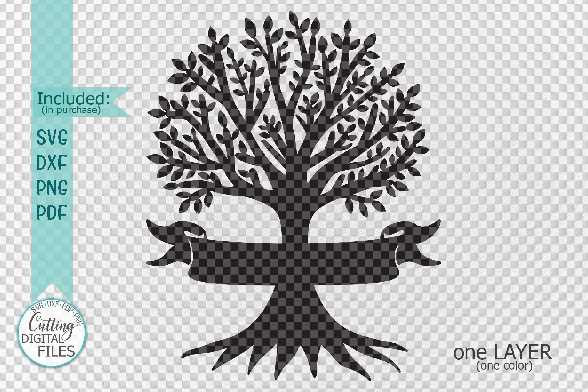 Download Family Reunion Tree With Names Ribbon Paper Laser Cut Svg Dxf By Kartcreation Thehungryjpeg Com