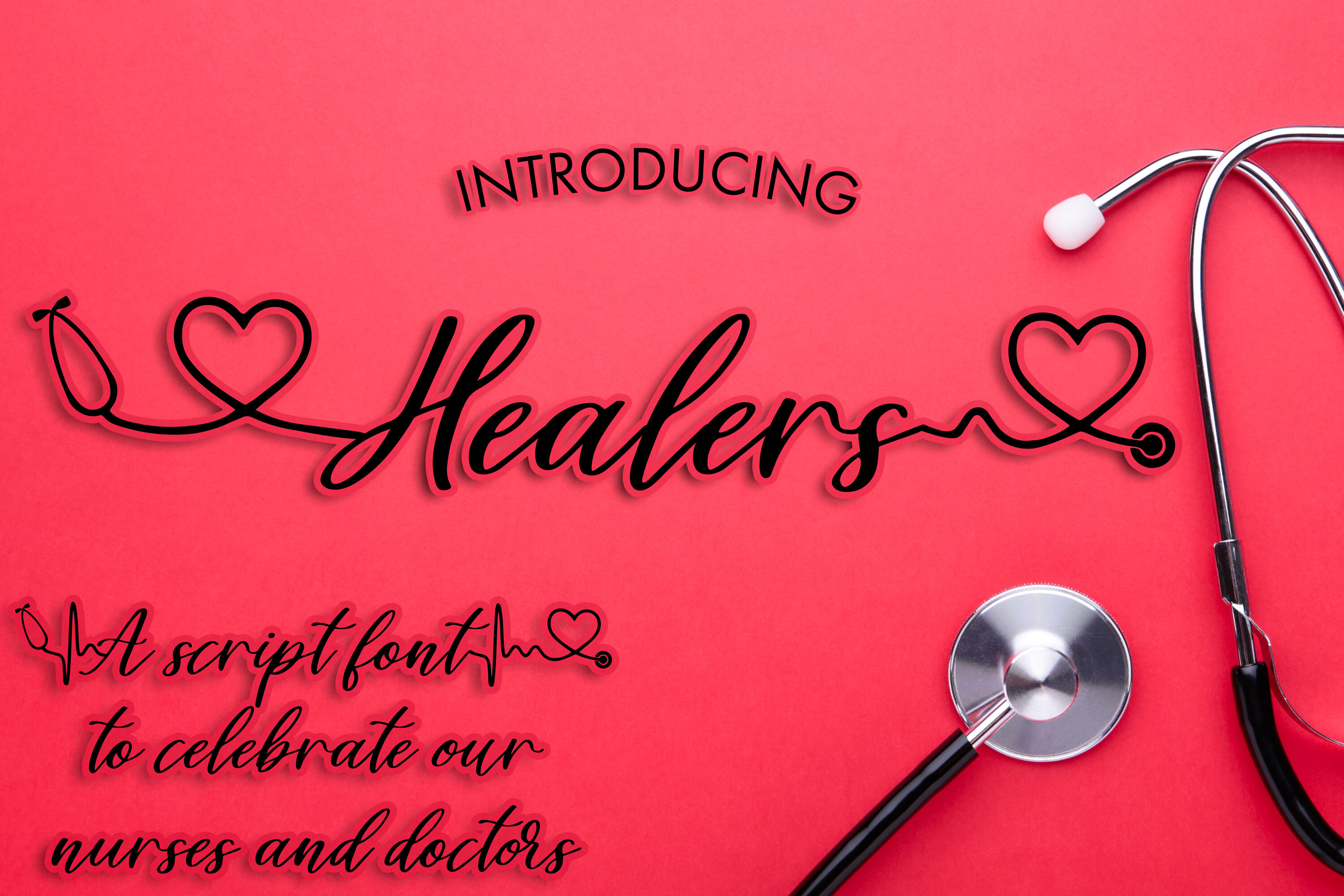 Healers A Script Font To Celebrate Our Nurses And Doctors By Freeling Design House Thehungryjpeg Com