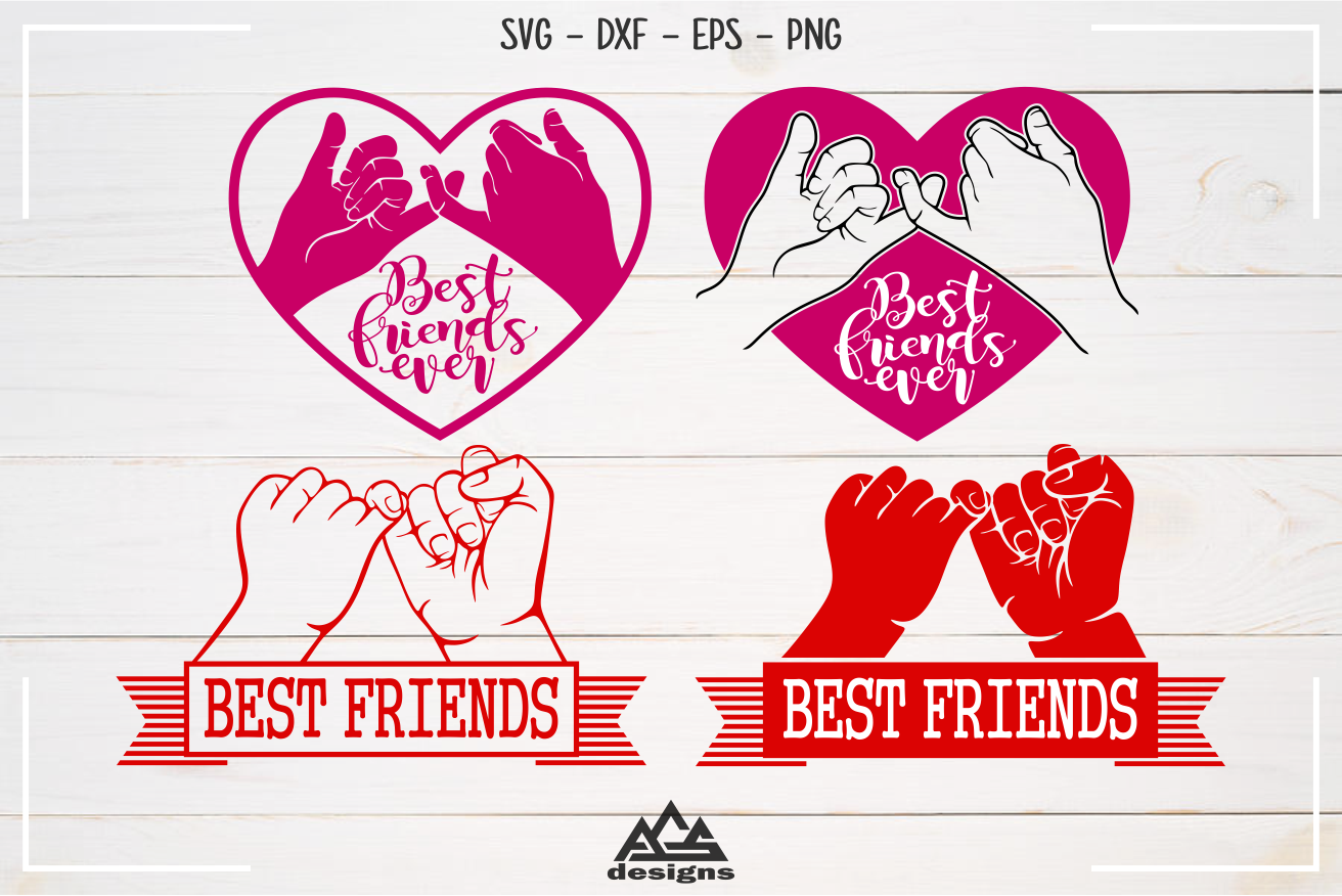 Download Best Friends Pinky Promise Svg Design By AgsDesign | TheHungryJPEG.com