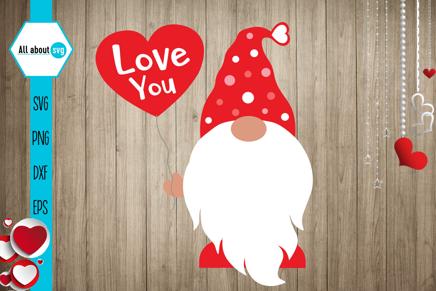 Download Love You Gnome Svg, Valentines Gnome Svg By All About Svg ...