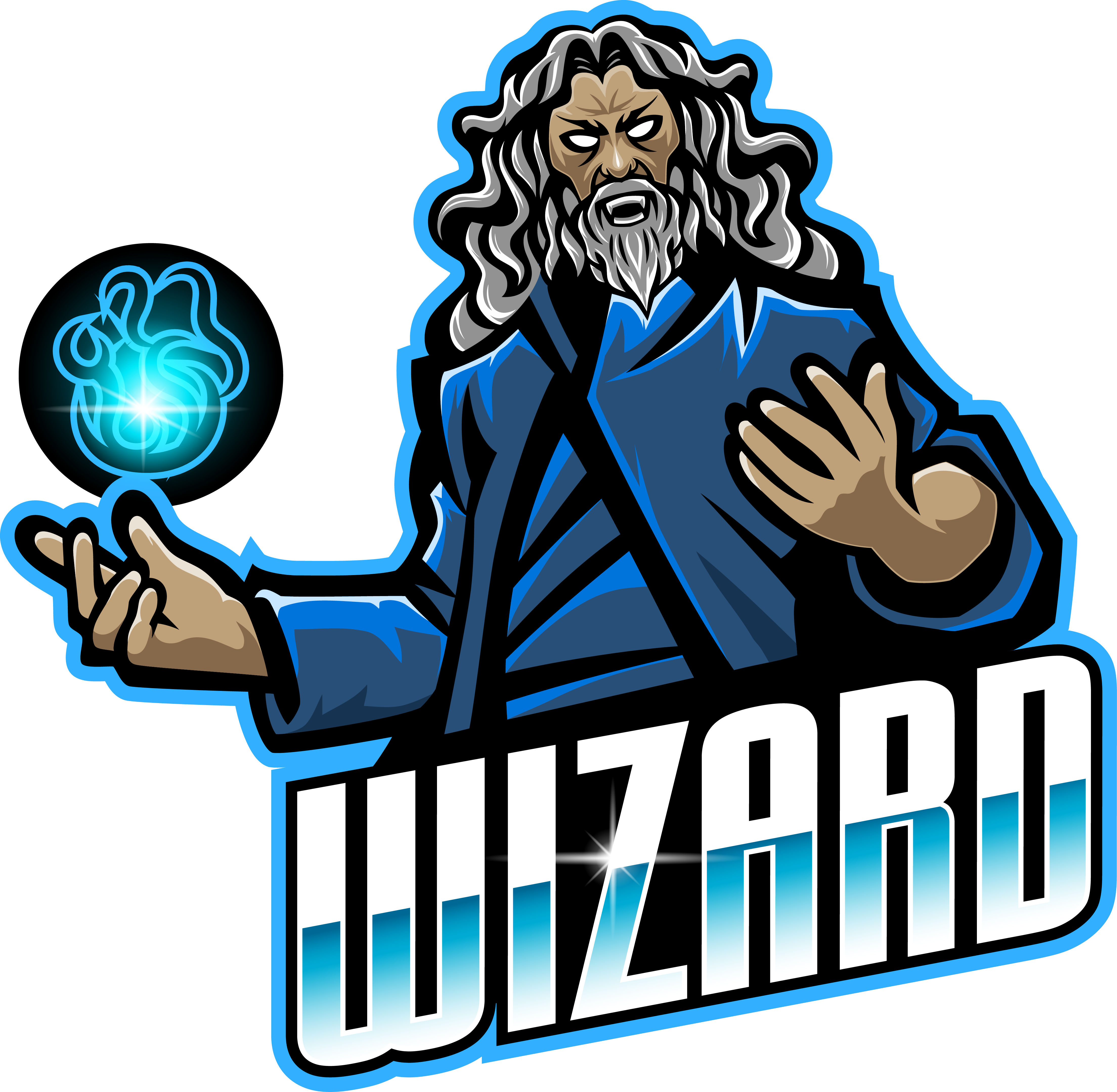 Wizard esport mascot logo design By Visink | TheHungryJPEG.com