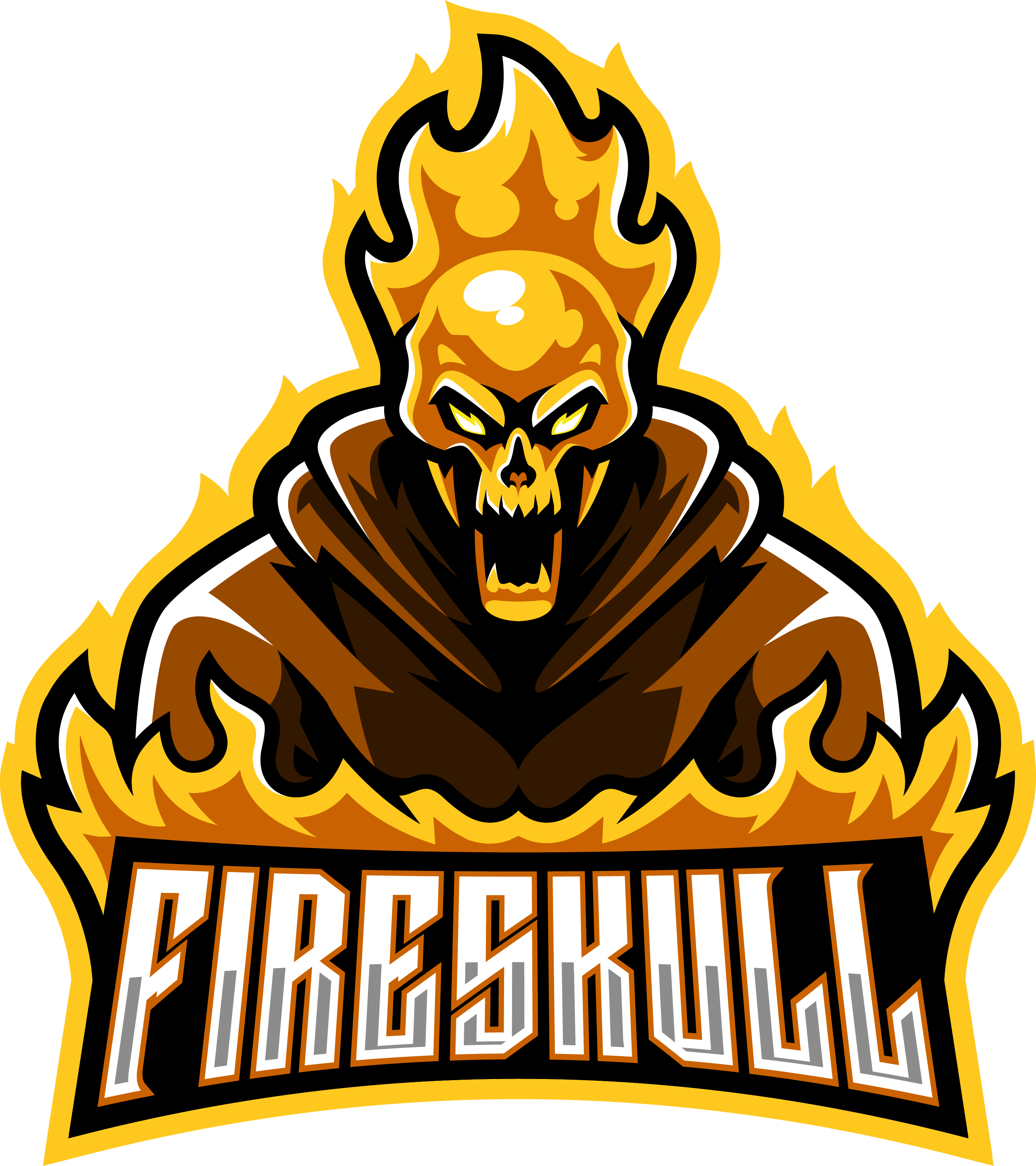 Fire skull esport mascot logo design By Visink | TheHungryJPEG.com