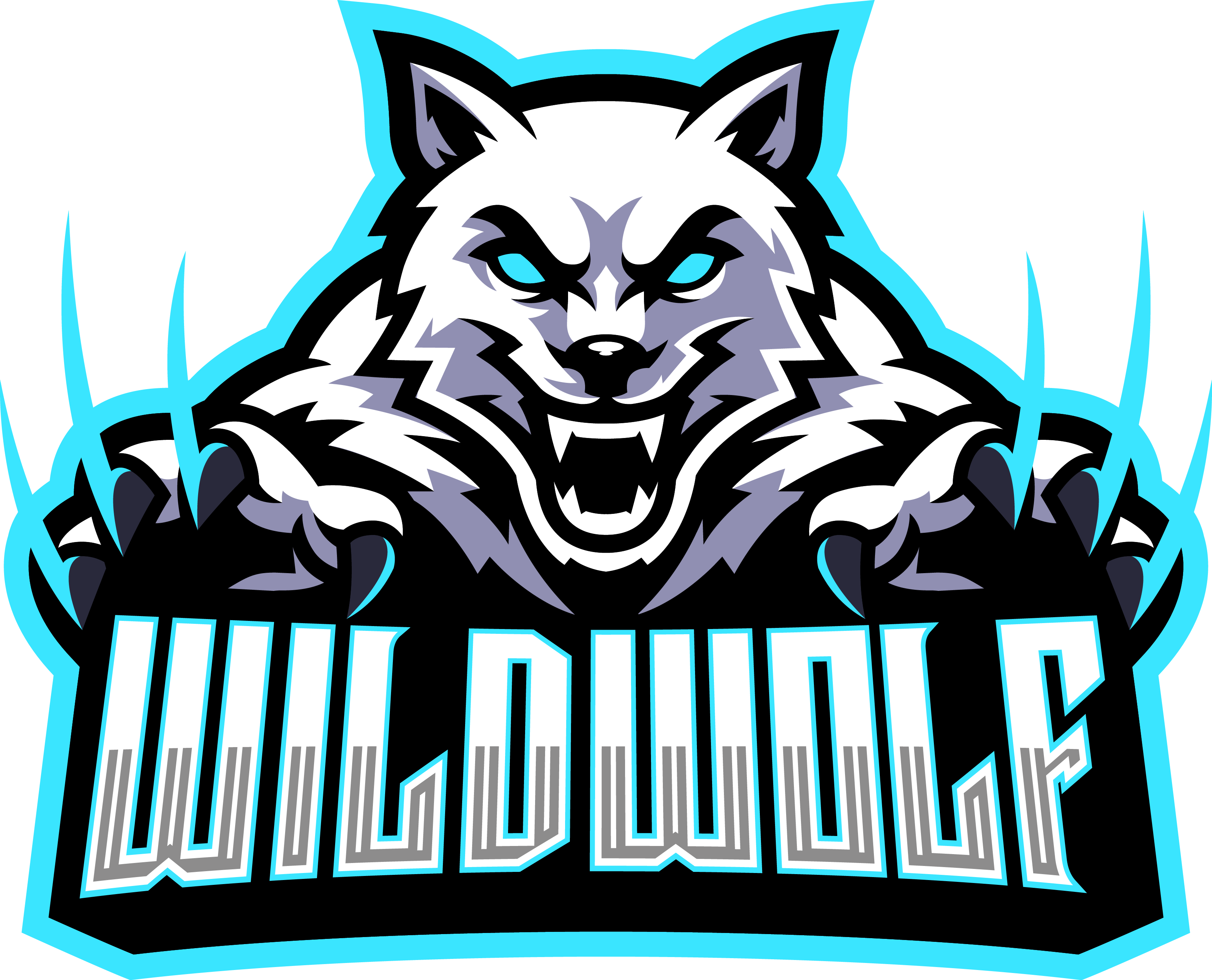 Wild wolf esport mascot logo design By Visink | TheHungryJPEG.com