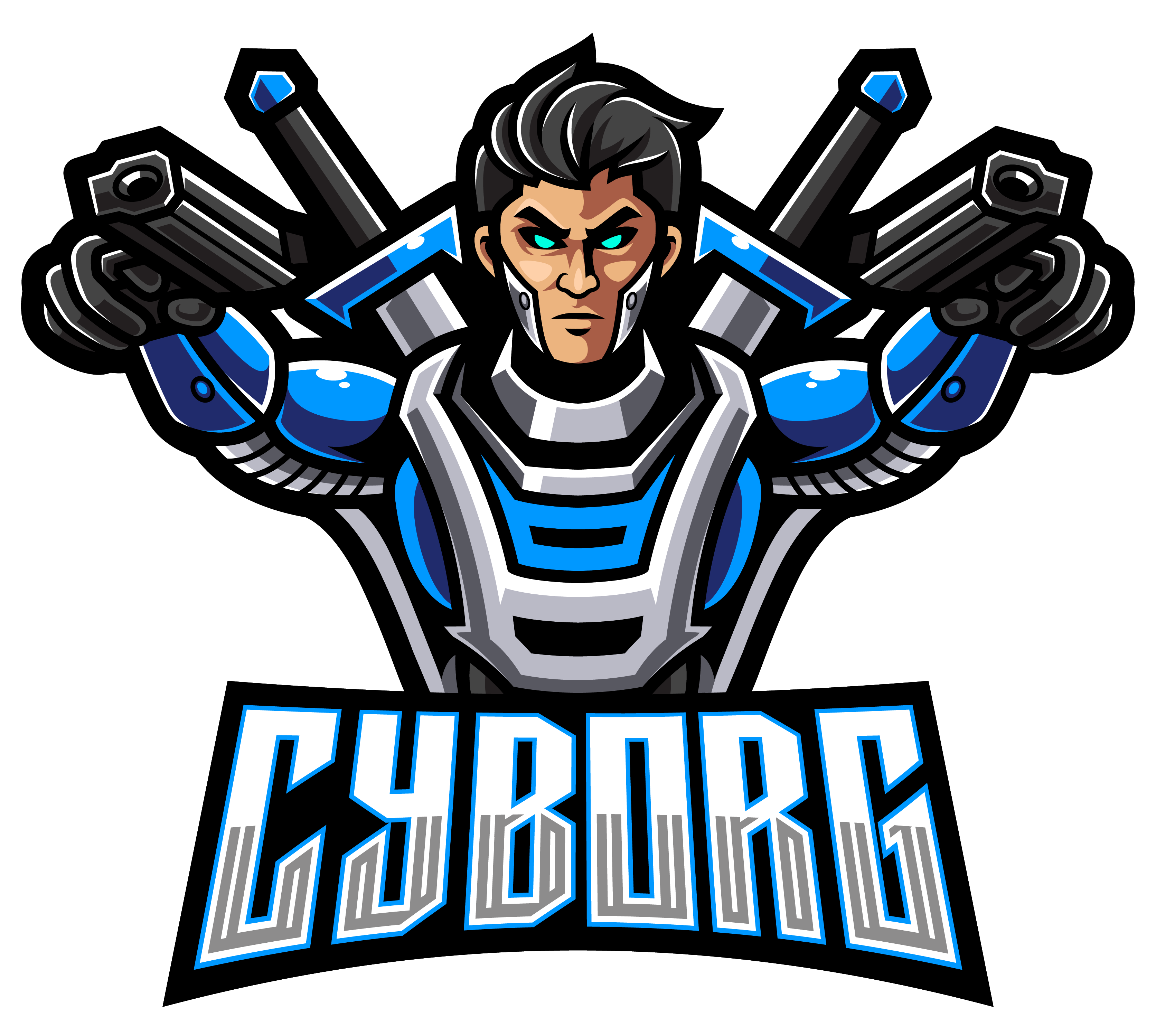 Cyborg fighter sport e-sport mascot gaming team logo vector premium Stock  Vector