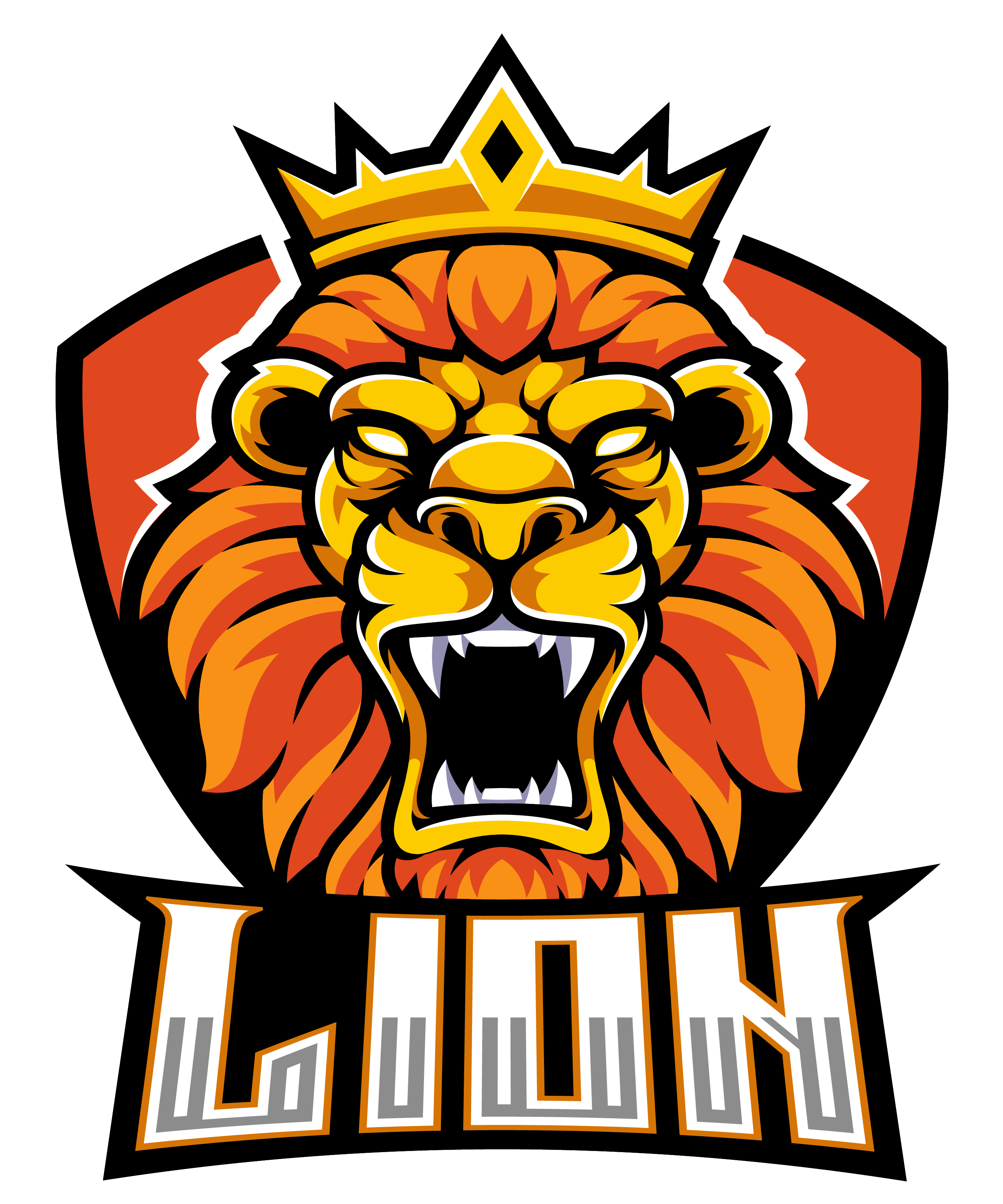 Lion head esport mascot logo design By Visink | TheHungryJPEG.com