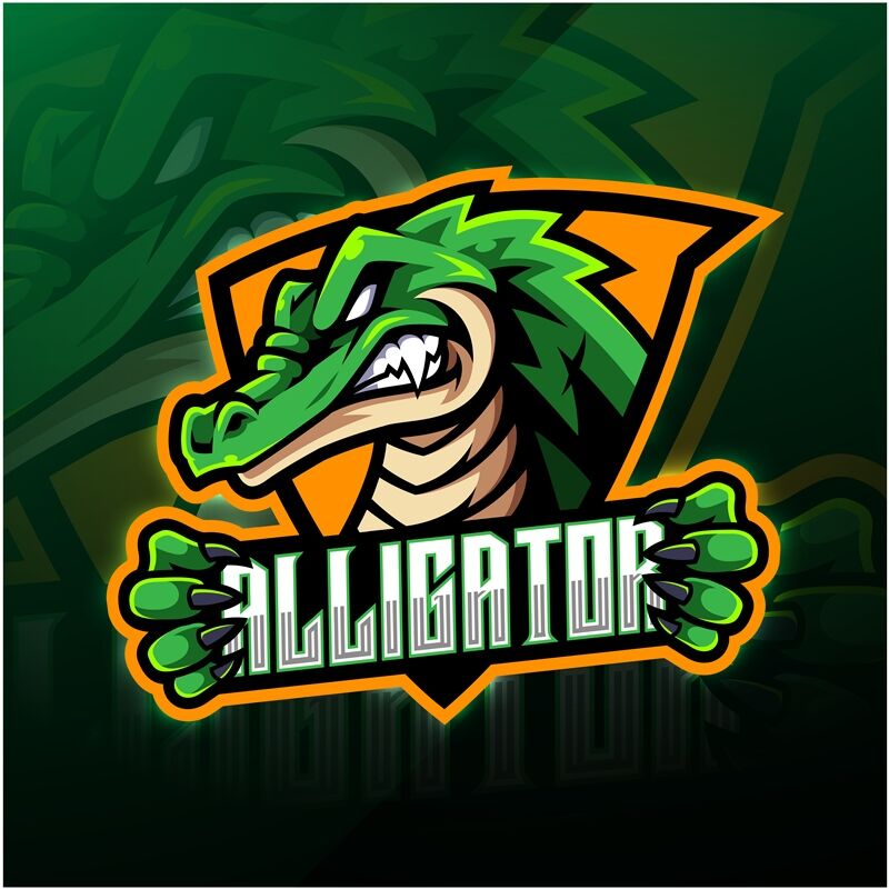 alligator sport mascot logo design  visink