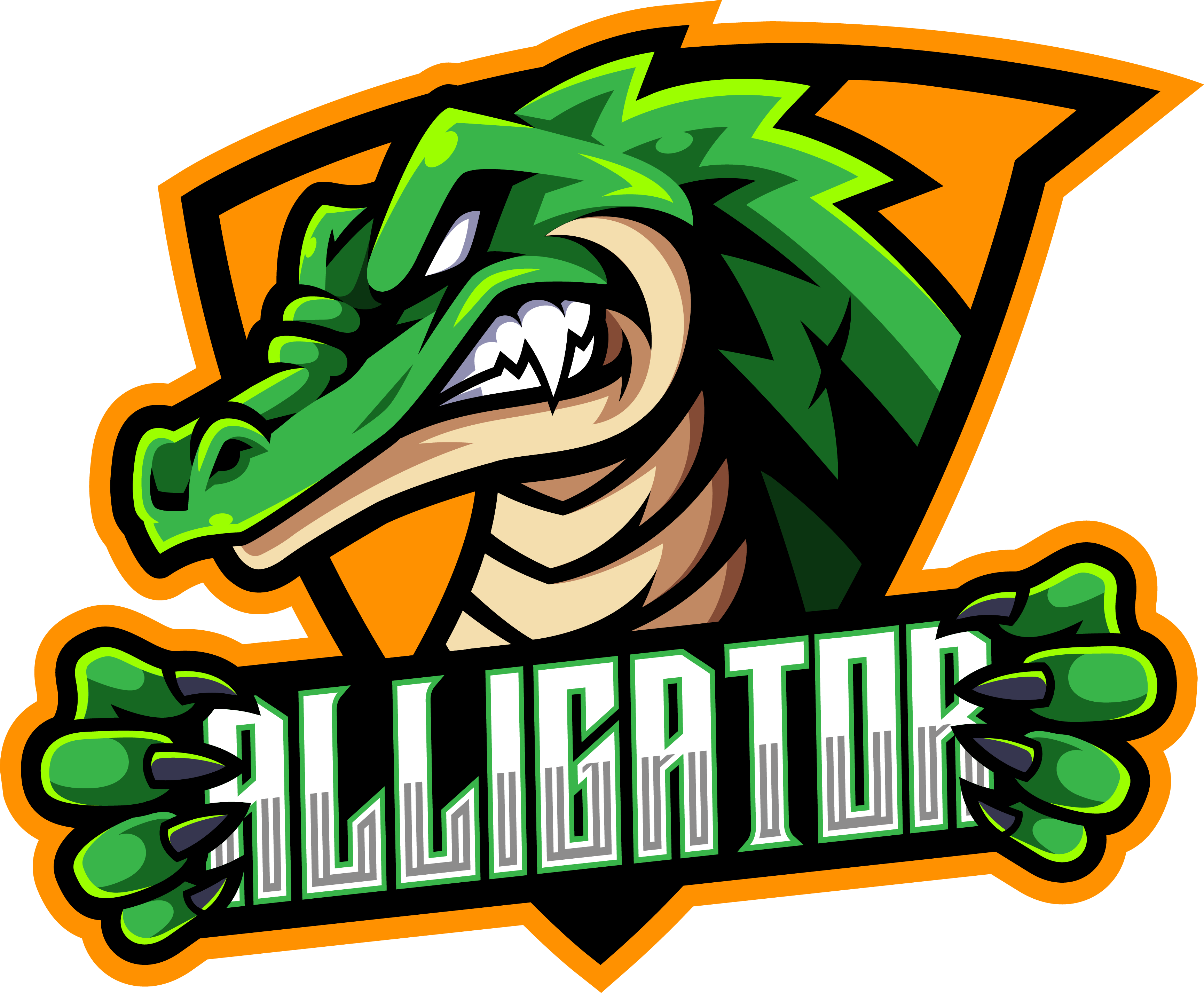 Alligator sport mascot logo design By Visink | TheHungryJPEG.com