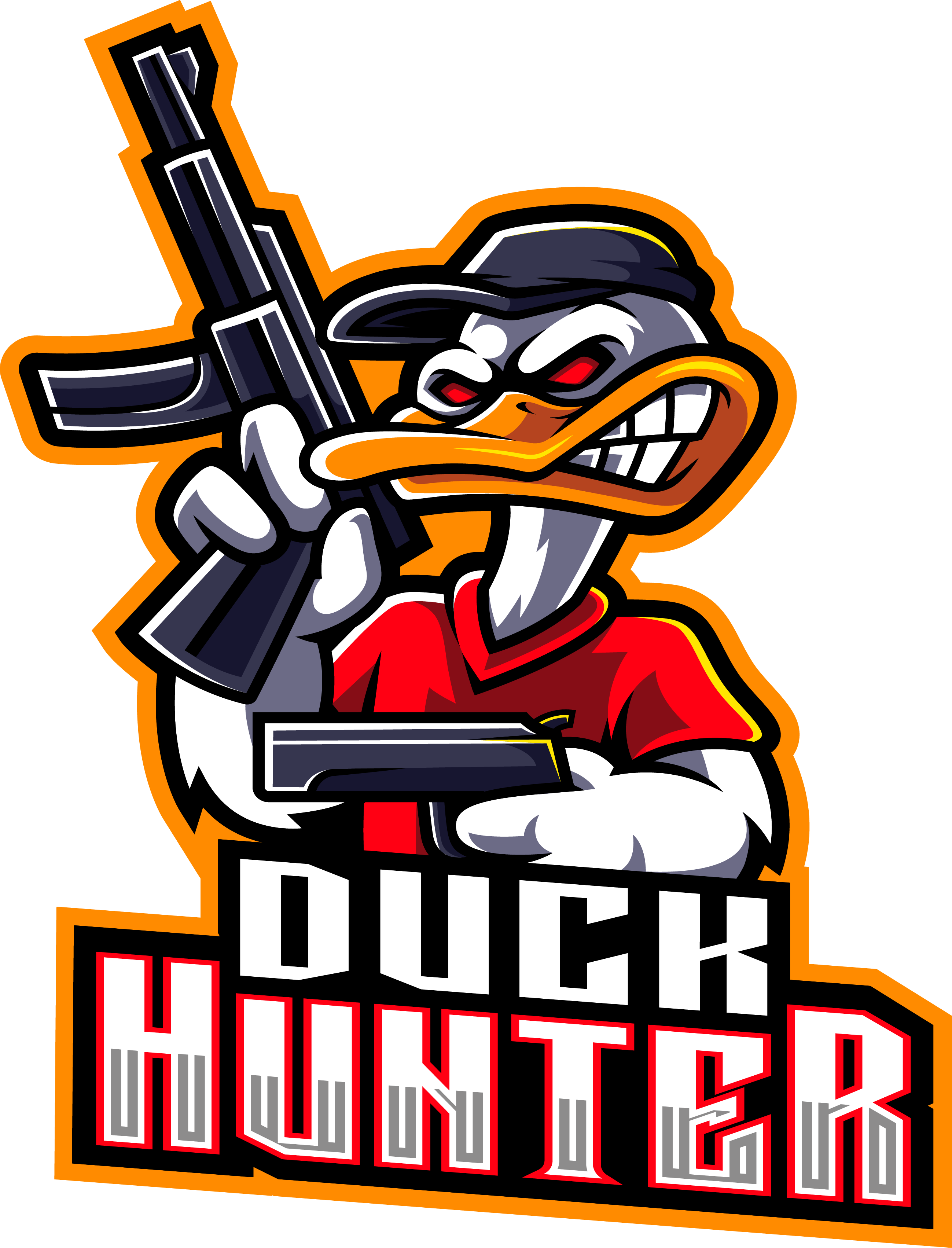 Duck hunter esport mascot logo design By Visink | TheHungryJPEG