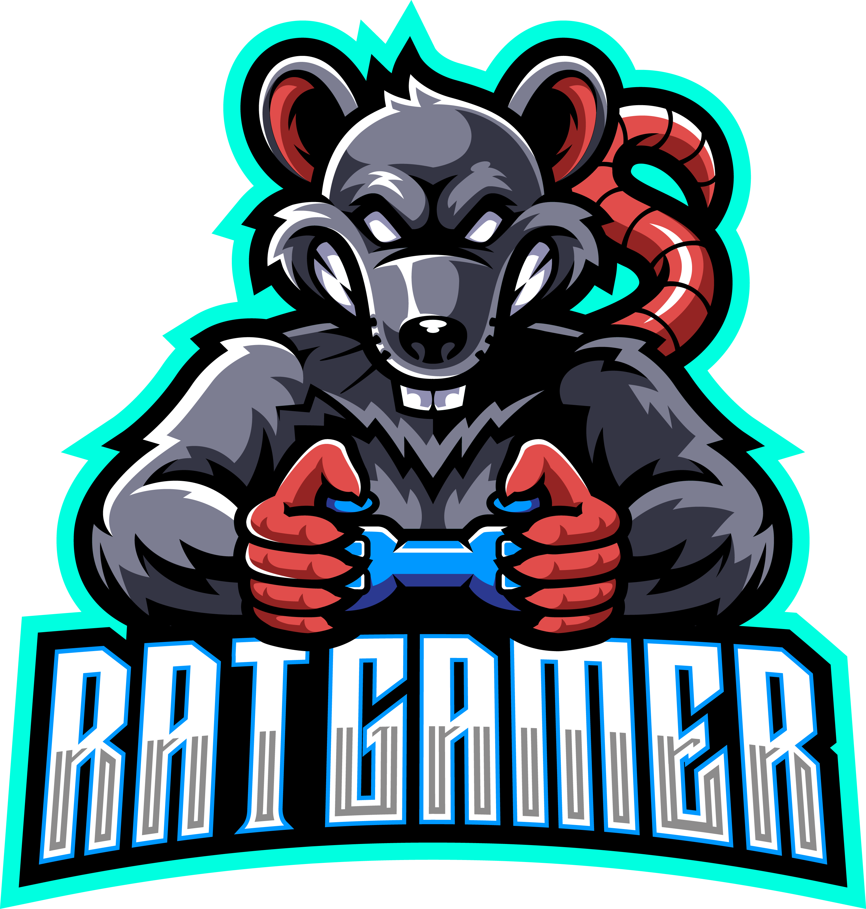 Rat gamer esport mascot logo By Visink | TheHungryJPEG.com