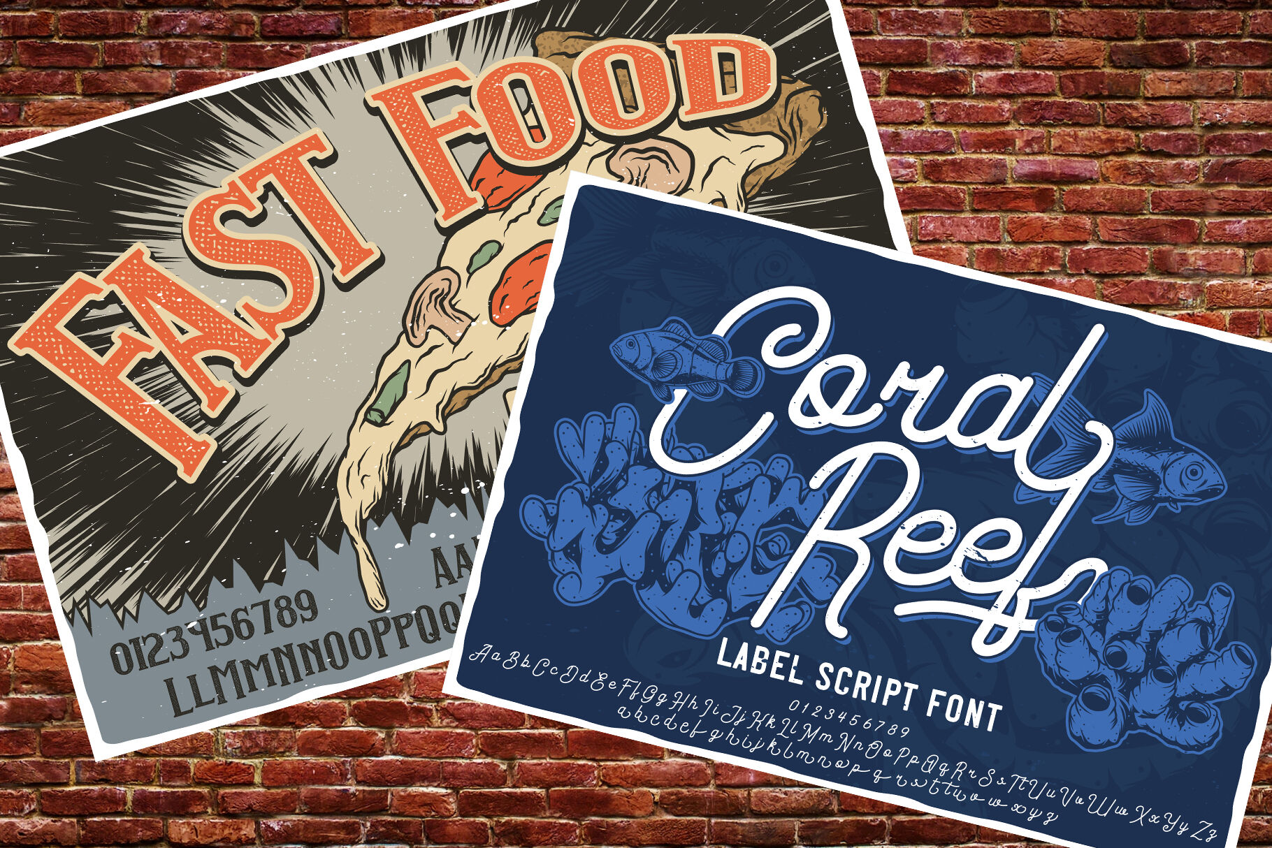 Fast Food Coral Reef Fonts By Vozzy Vintage Fonts And Graphics