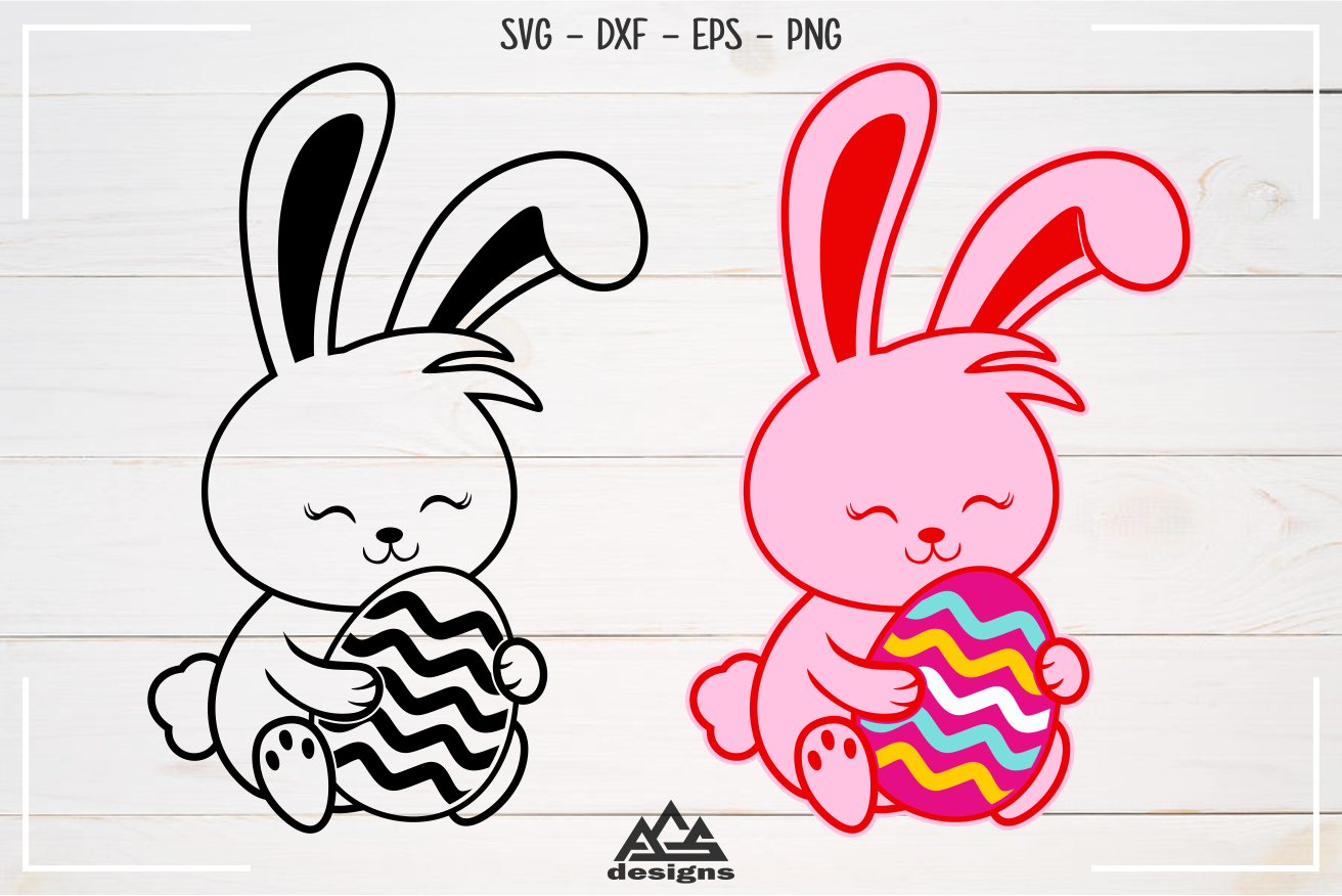 Cute Easter Bunny Rabbit Svg Design By Agsdesign Thehungryjpeg Com