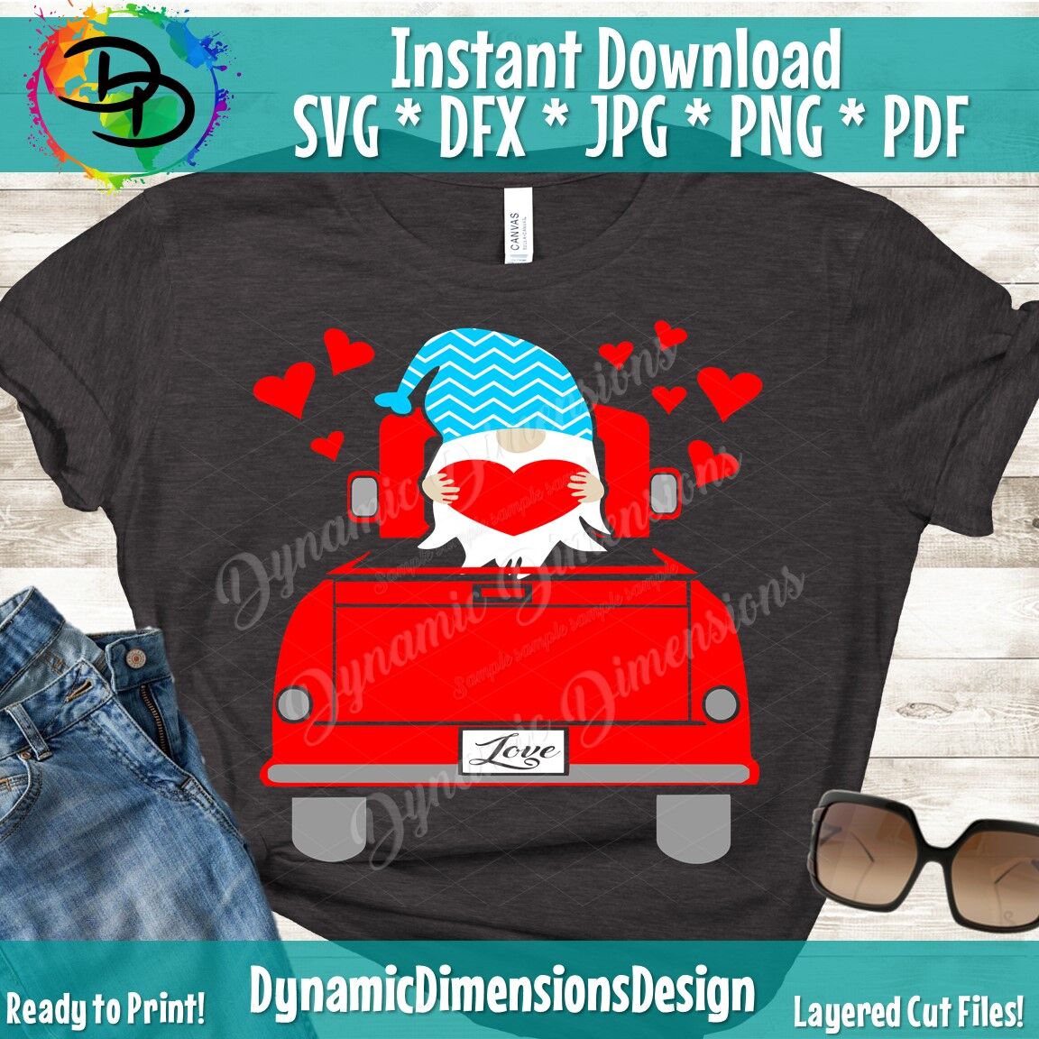 Gnome Svg Valentines Svg Red Truck Gnomes Svg Funny Svg Buffalo Pl By Dynamic Dimensions Thehungryjpeg Com