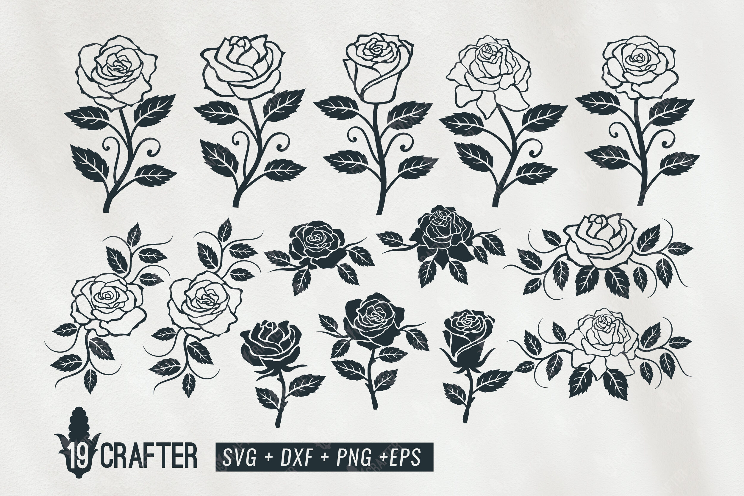 Download Rose Flower Clipart Decoration Svg Bundle By Greatype19 Thehungryjpeg Com