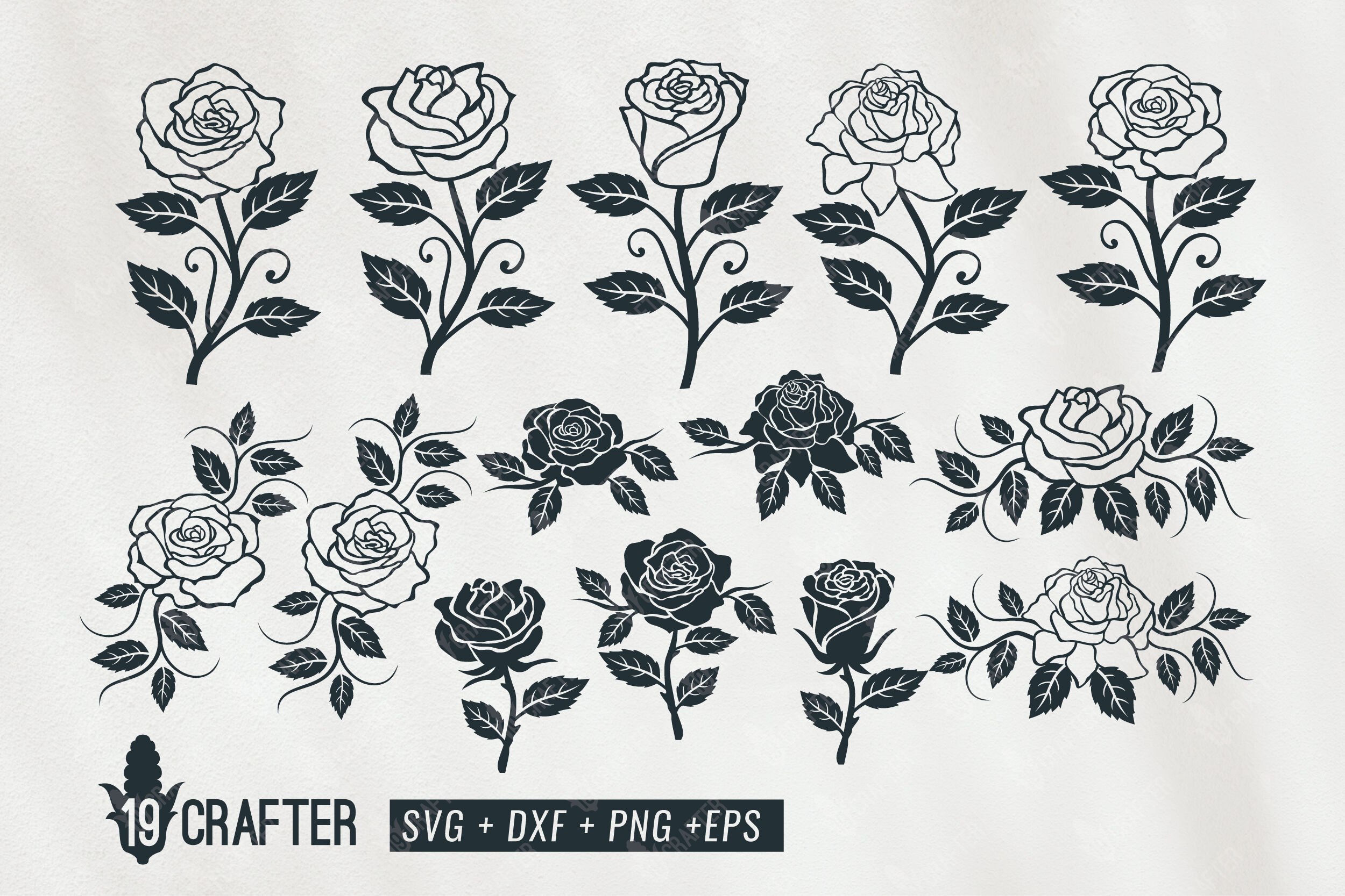 Rose Flower Clipart Decoration Svg Bundle By Greatype19 Thehungryjpeg Com