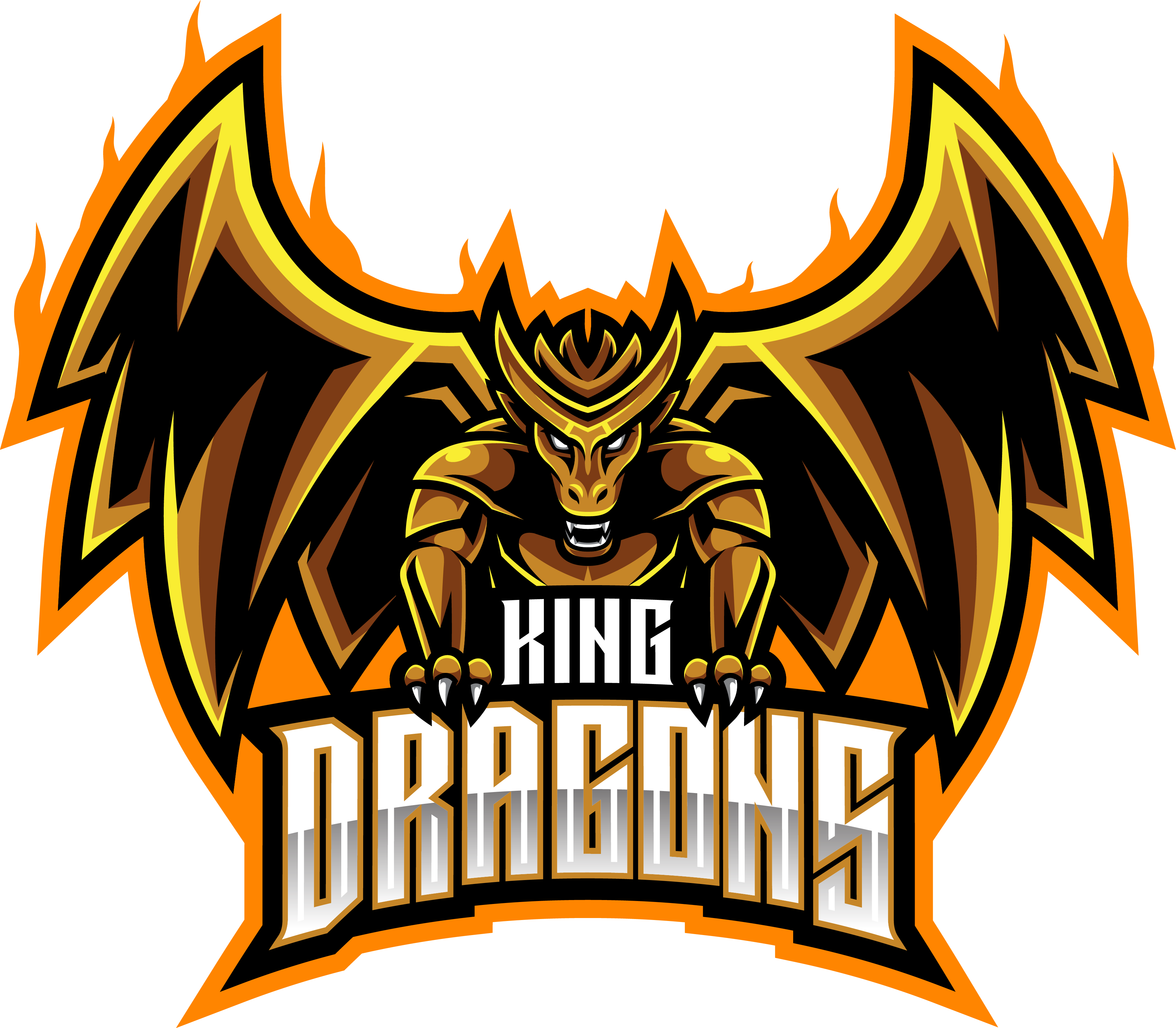 Dragon king mascot logo design By Visink | TheHungryJPEG.com