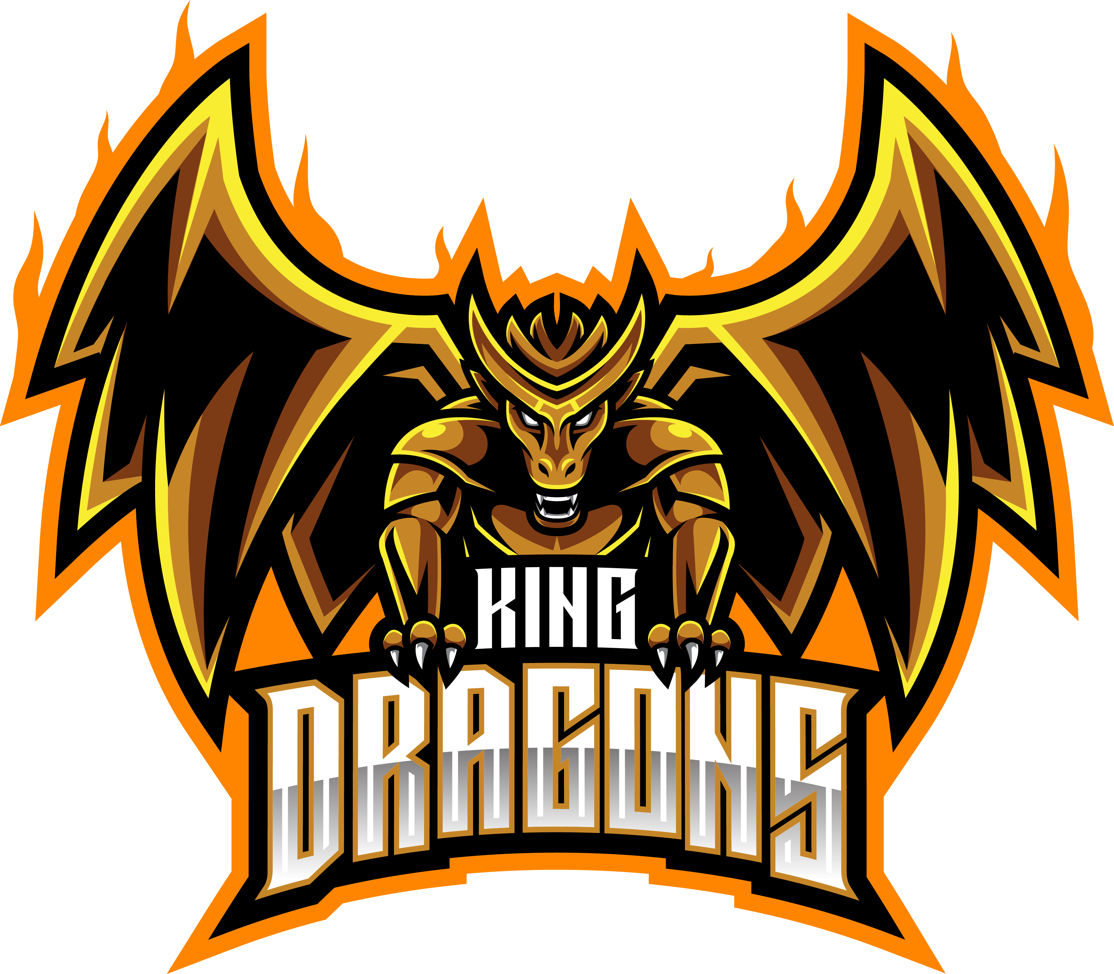 Dragon king mascot logo design By Visink | TheHungryJPEG