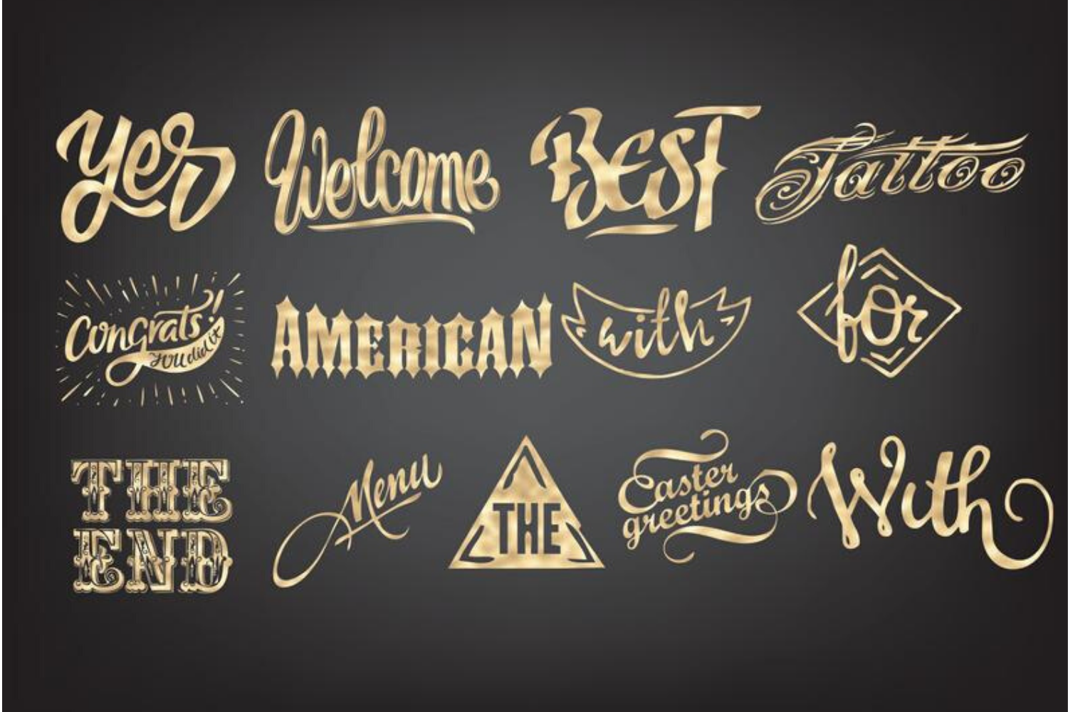 Gold Chic Script Love, Home Sweet Home clipart, Thank You clipart By ...