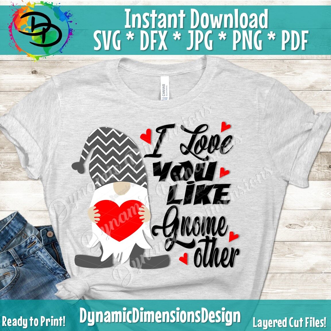 Download I Love You Like Gnome Other Svg Valentine Gnome Gnomies Clipart Gno By Dynamic Dimensions Thehungryjpeg Com