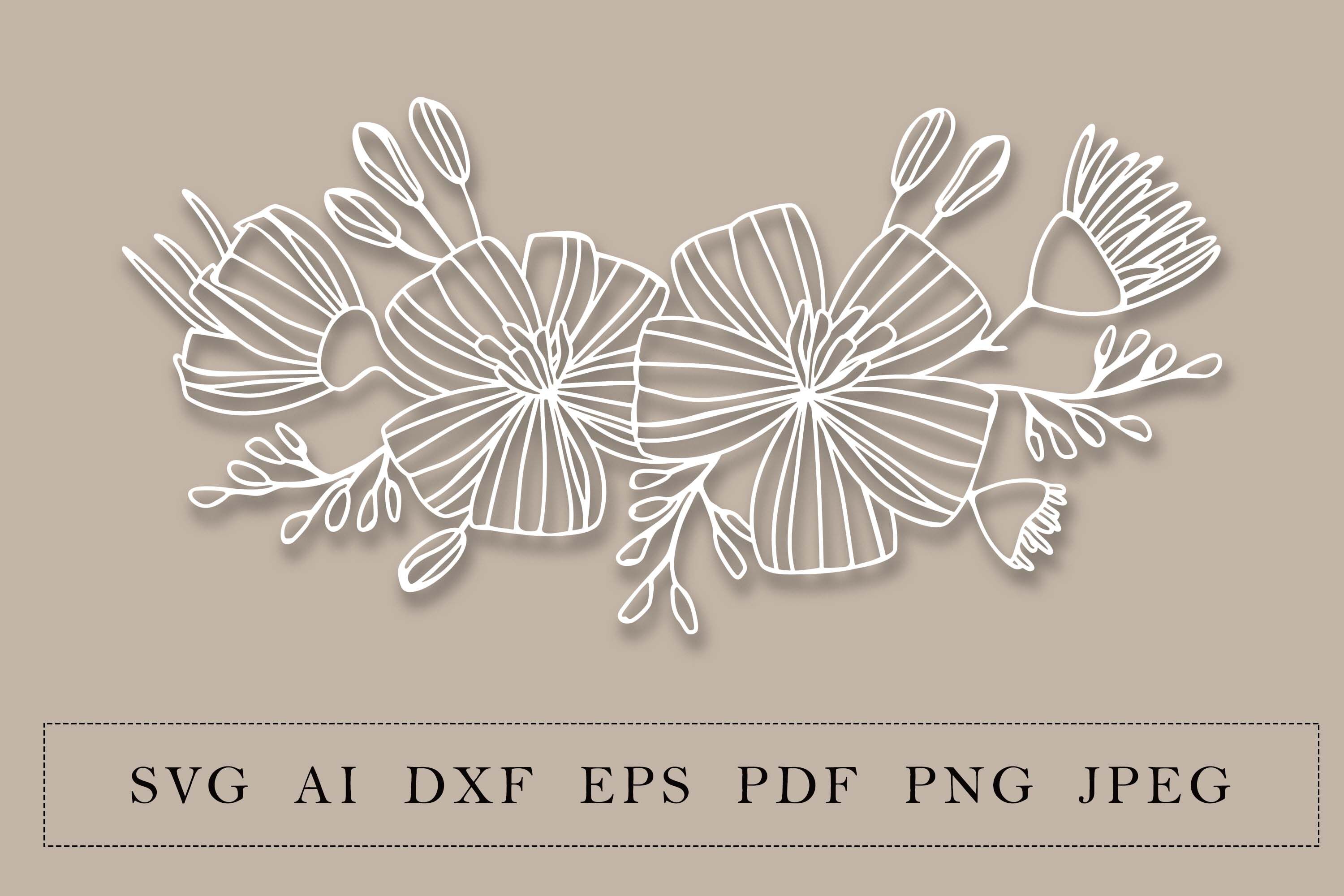 Bouquet Flowers Svg With Daisy Flowers By Esha Thehungryjpeg Com