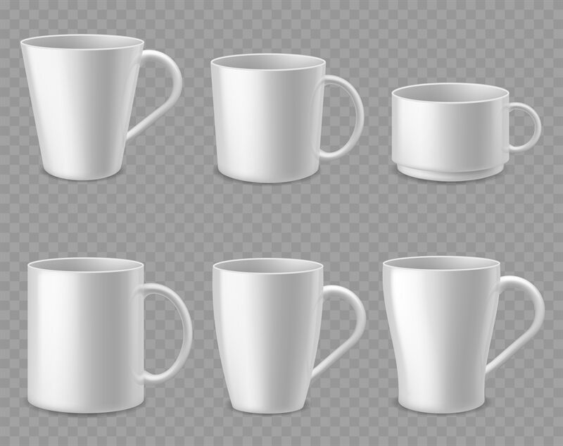 Download Coffee mugs. Realistic white ceramic mug mockup for espresso, cappucci By YummyBuum ...
