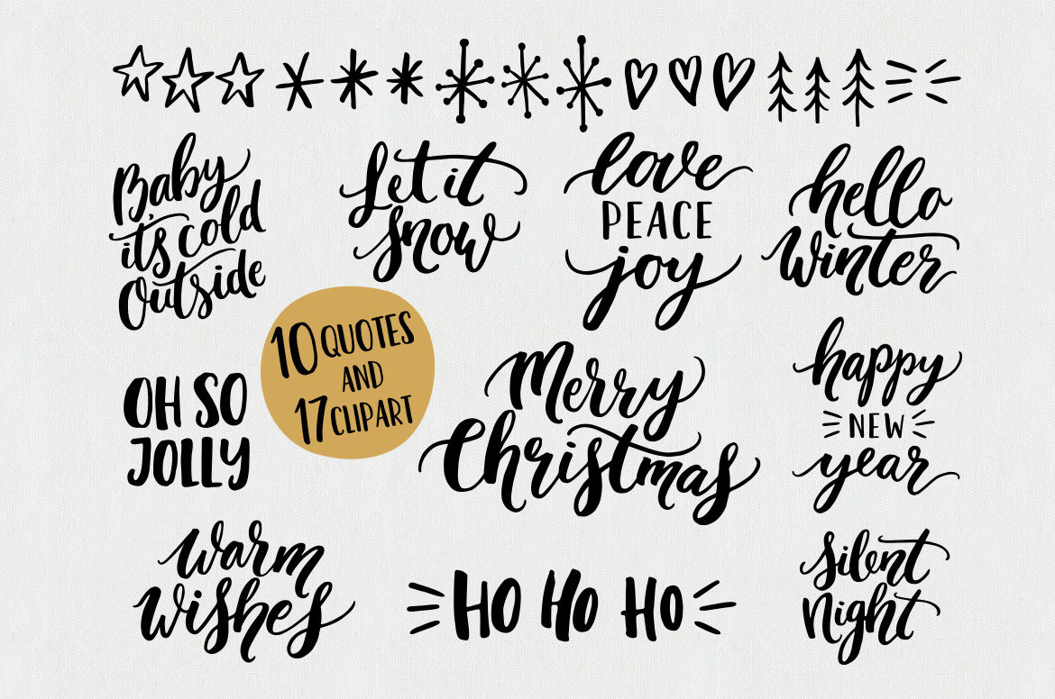 Christmas quotes & clipart svg vector By SkylaDesign  TheHungryJPEG.com
