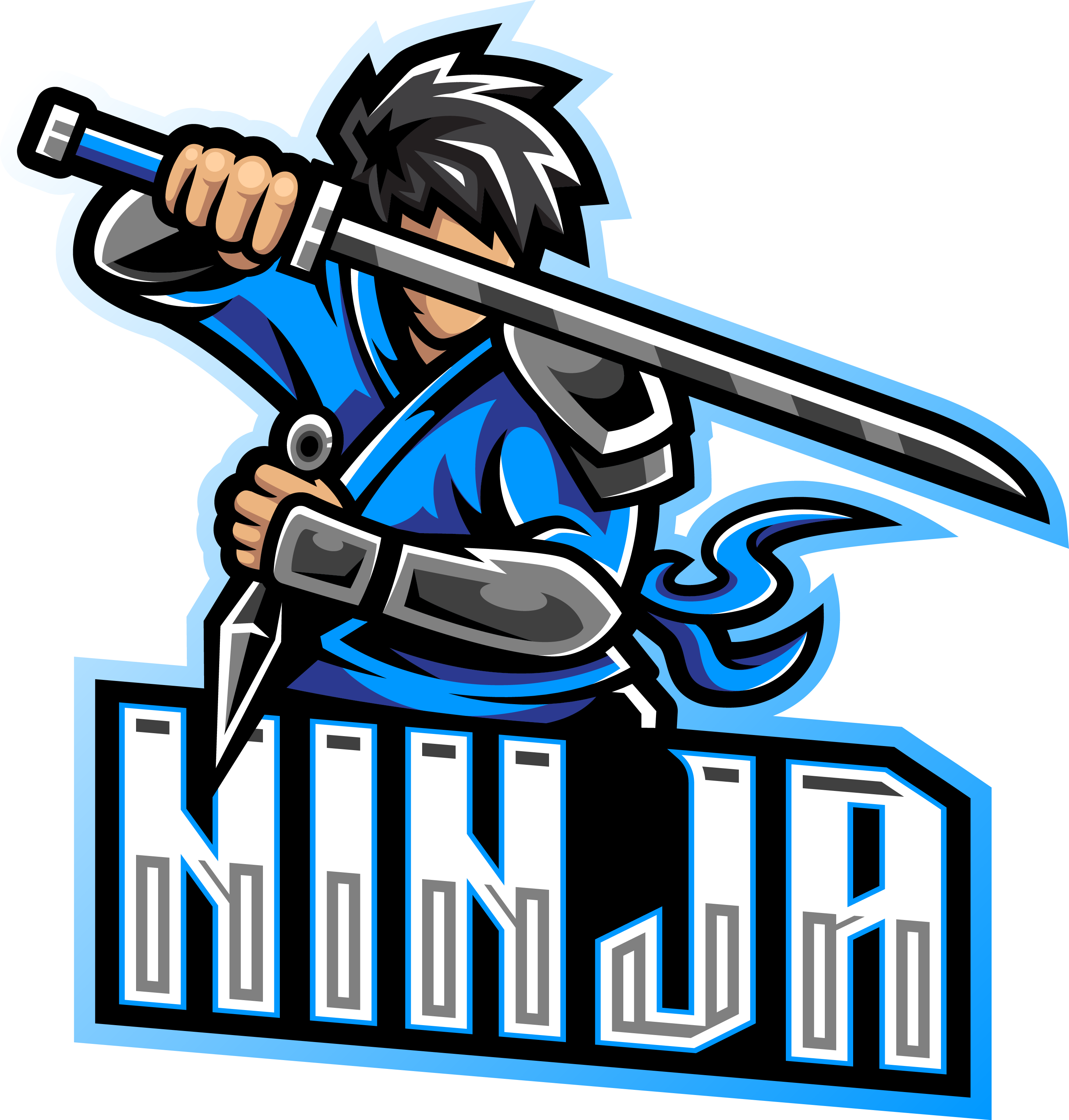 Ninja esport mascot logo design By Visink | TheHungryJPEG.com