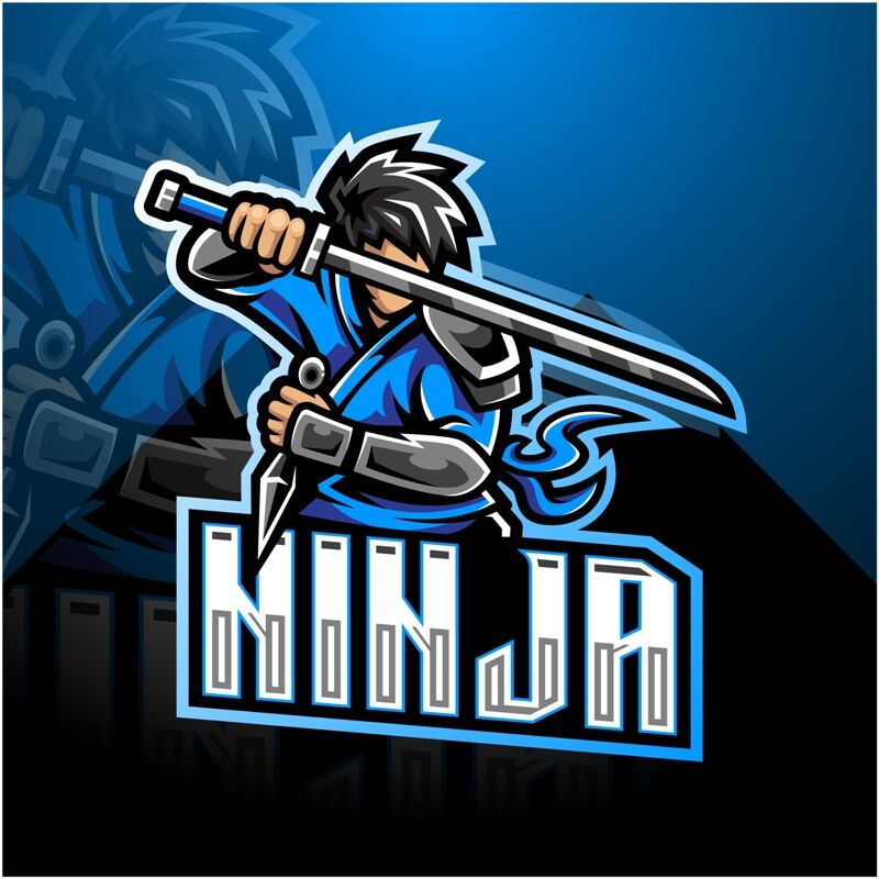 ninja esport mascot logo design  visink thehungryjpegcom